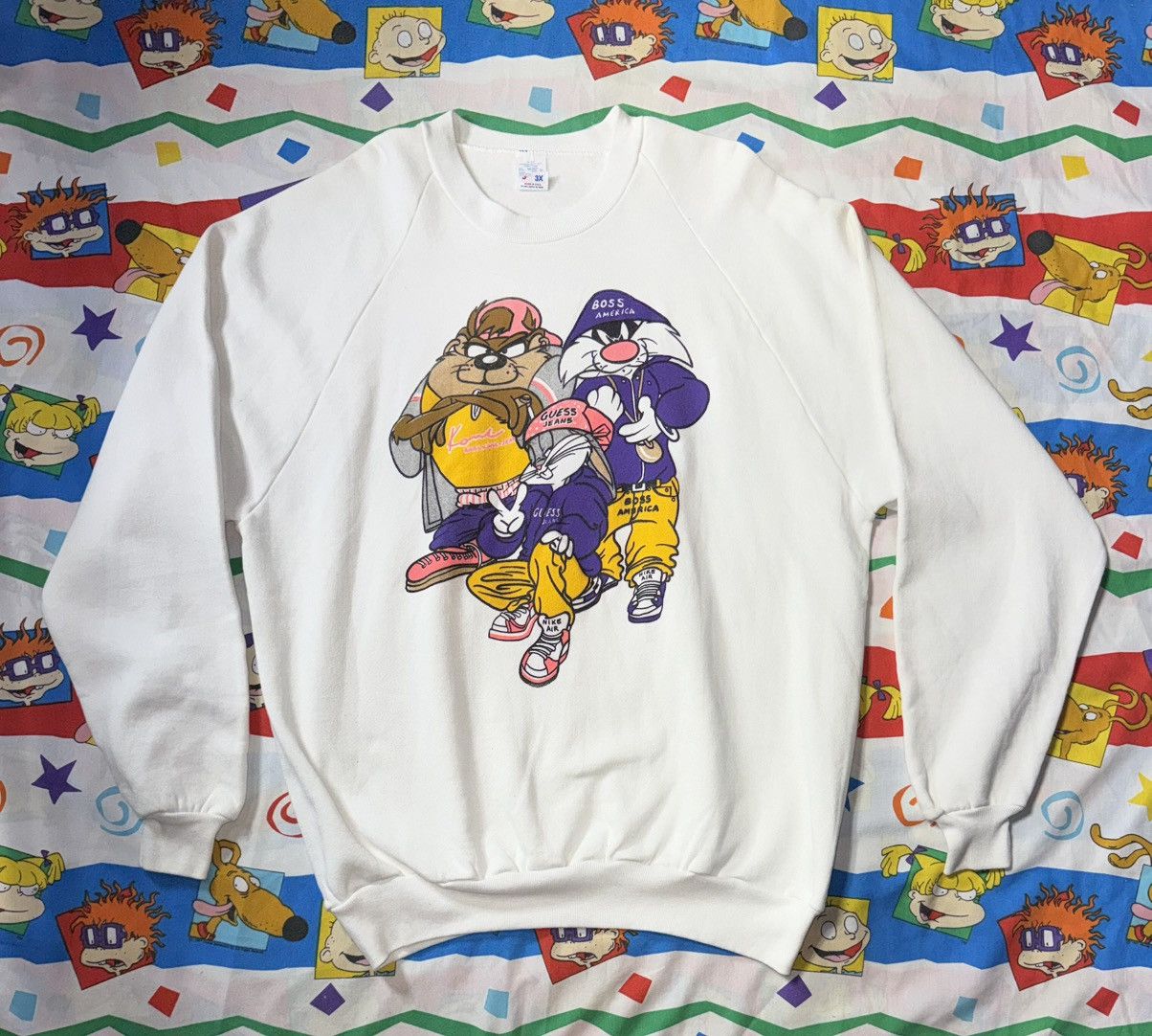 Jerzees Vintage 90s Hip Hop Looney Tunes Crewneck Sweatshirt Size US XXL / EU 58 / 5 - 1 Thumbnail