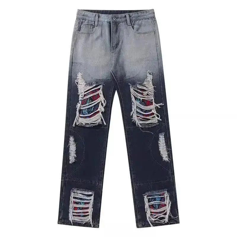 Japanese Brand Loose Dyed Embroidered Jeans Size US 32 / EU 48 - 2 Thumbnail