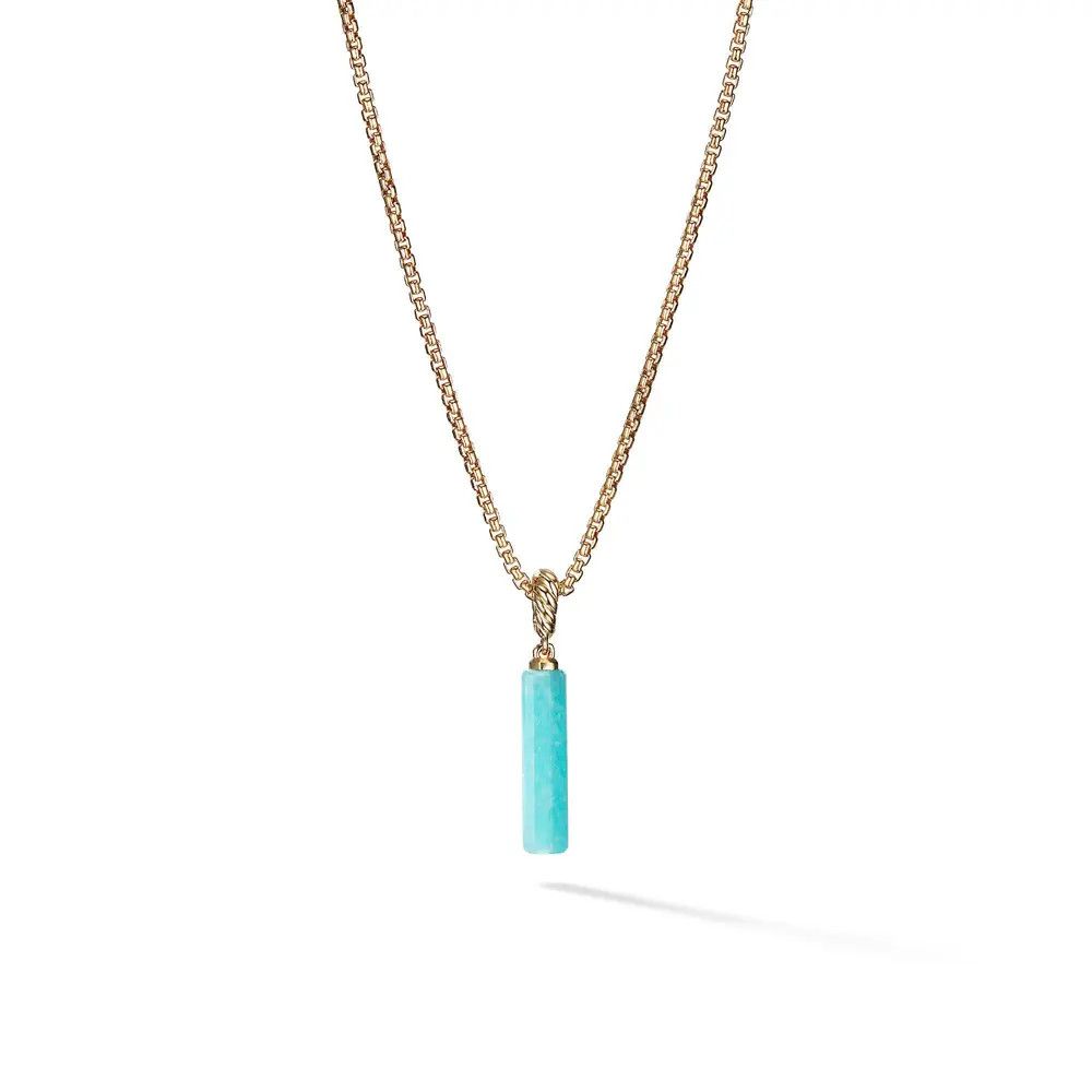 David Yurman o1w1db10525 D14018Barrel Amulet with Amazonite and 18K Gold Size ONE SIZE - 1 Thumbnail