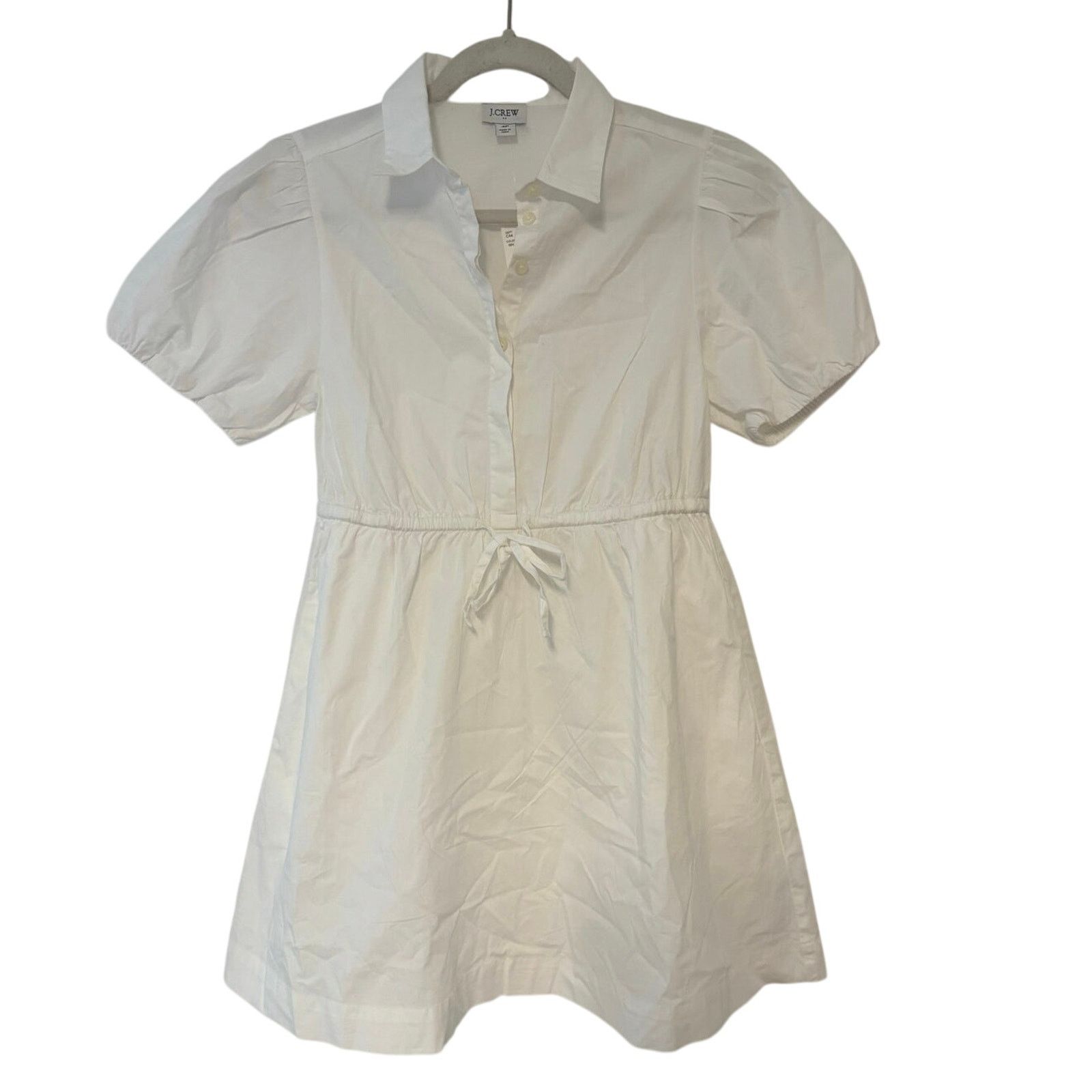 J.Crew NWT J.Crew Collared Tie Waist Mini Dress White Size 4P Size S / US 4 / IT 40 - 2 Thumbnail