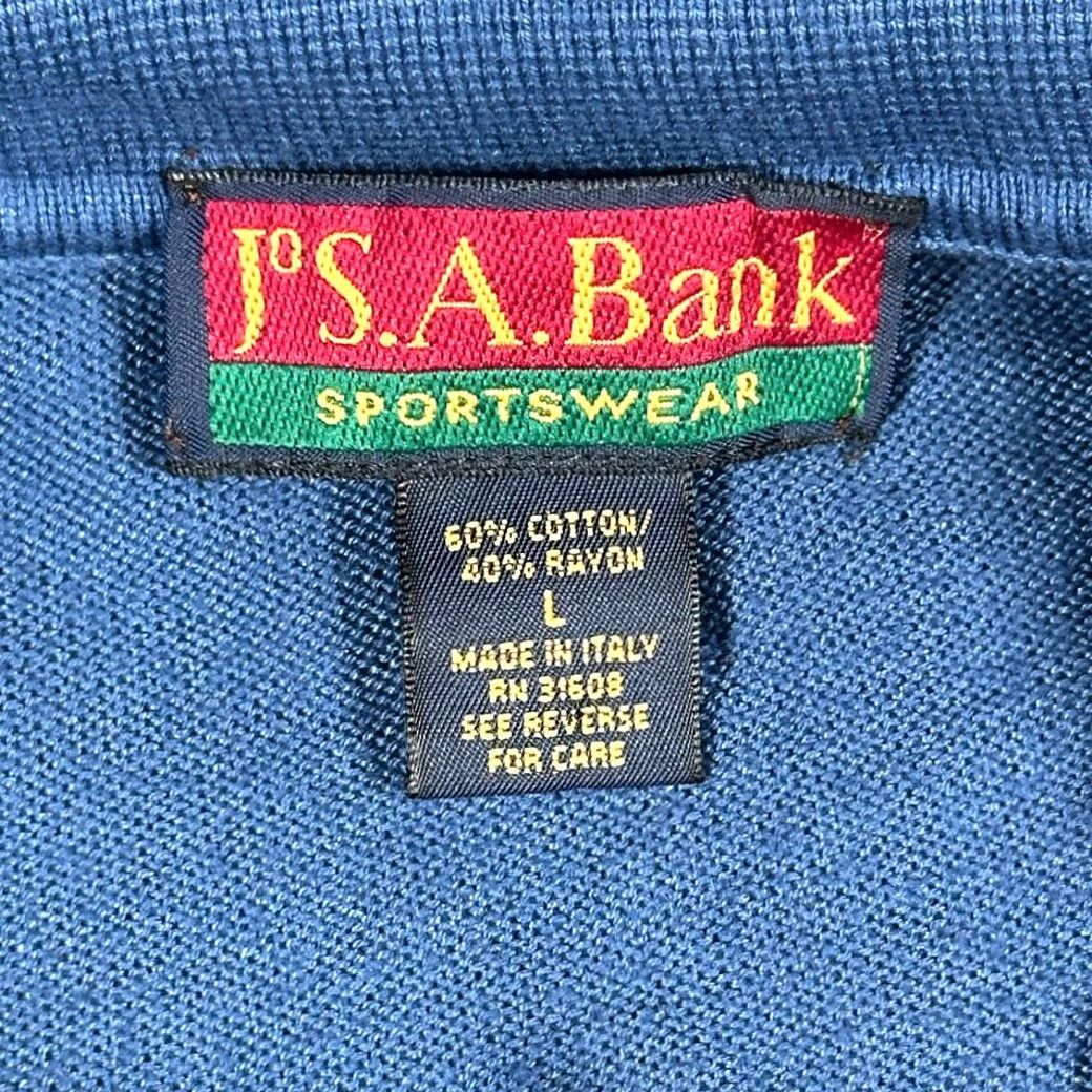 Jos. A. Bank VINTAGE Jos A Bank Polo Shirt Adult LARGE Blue Cable Knit Italy 90s Polo Mens Size US L / EU 52-54 / 3 - 4 Thumbnail