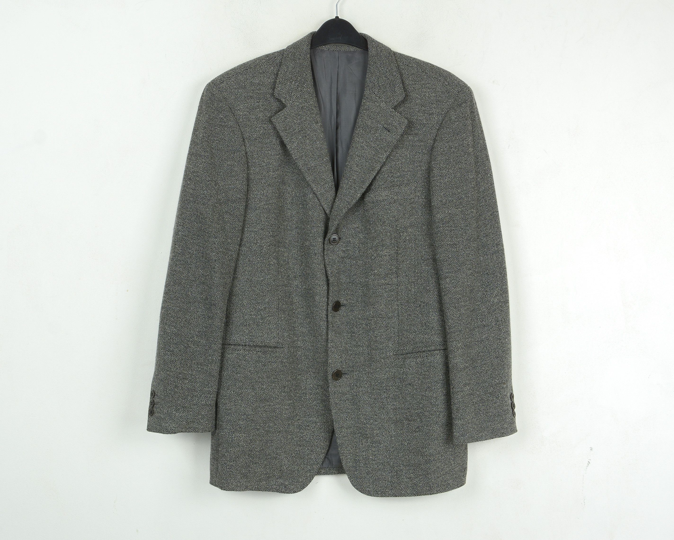 Hugo Boss Mars US 40 Wool Blazer Herringbone Tweed Suit Jacket M Size 40R - 2 Thumbnail