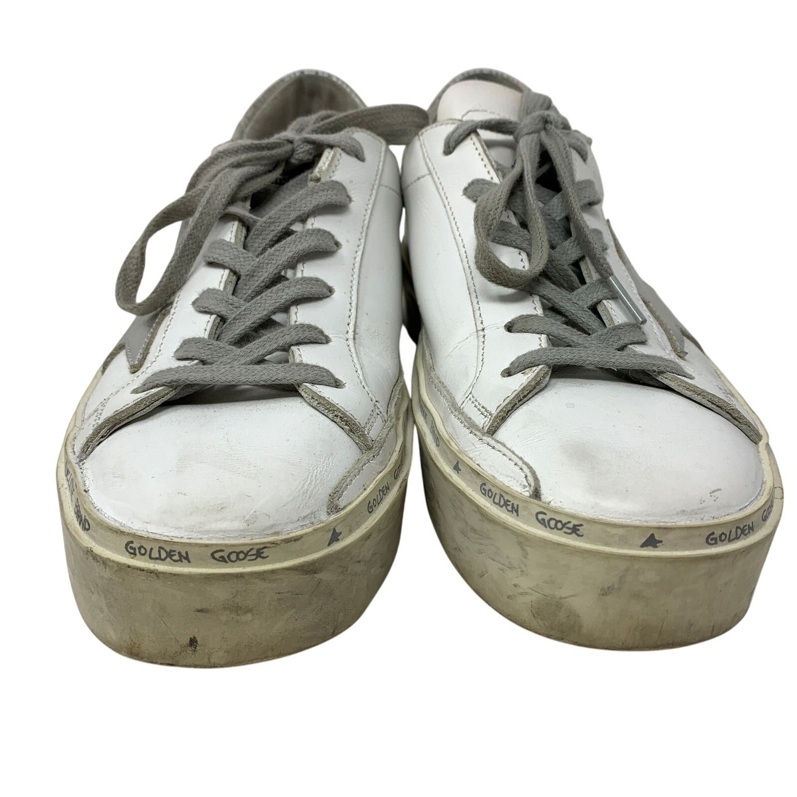 Golden Goose Golden Goose Hi Star Platform Sneakers 37 US 7 White Silver Size US 7 / IT 37 - 4 Thumbnail