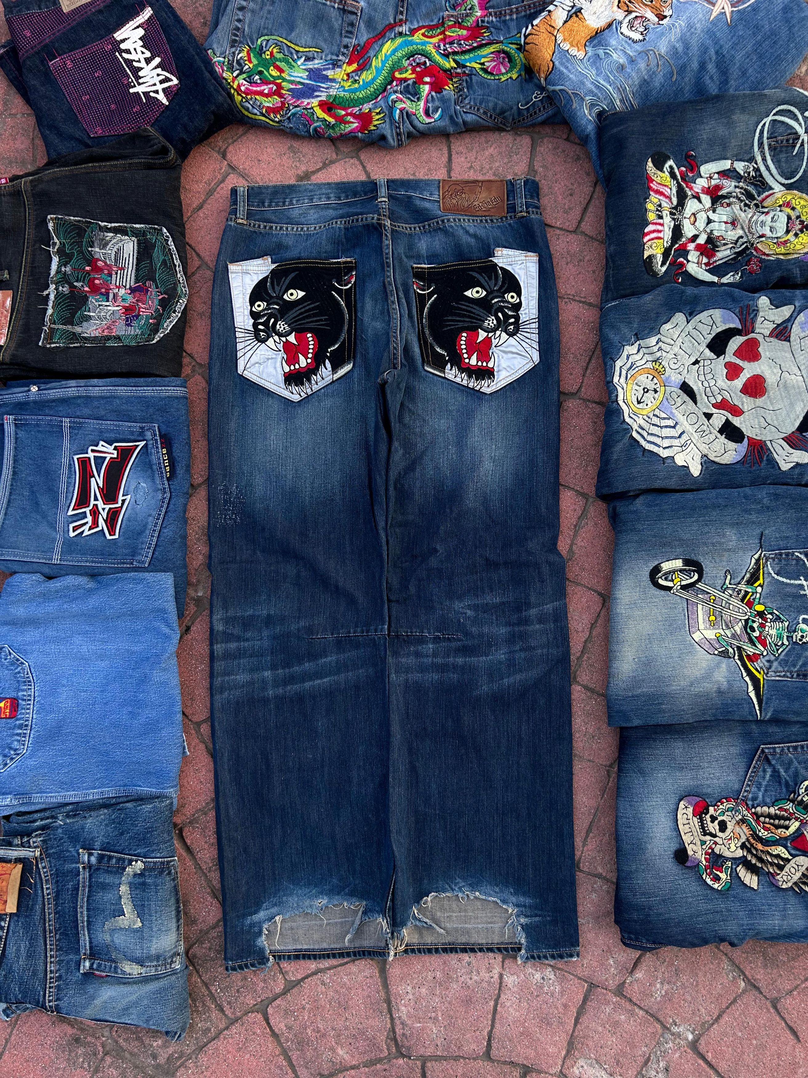 Christian Audigier × Ed Hardy Ed Hardy Panther Jeans Size US 36 / EU 52 - 1 Thumbnail