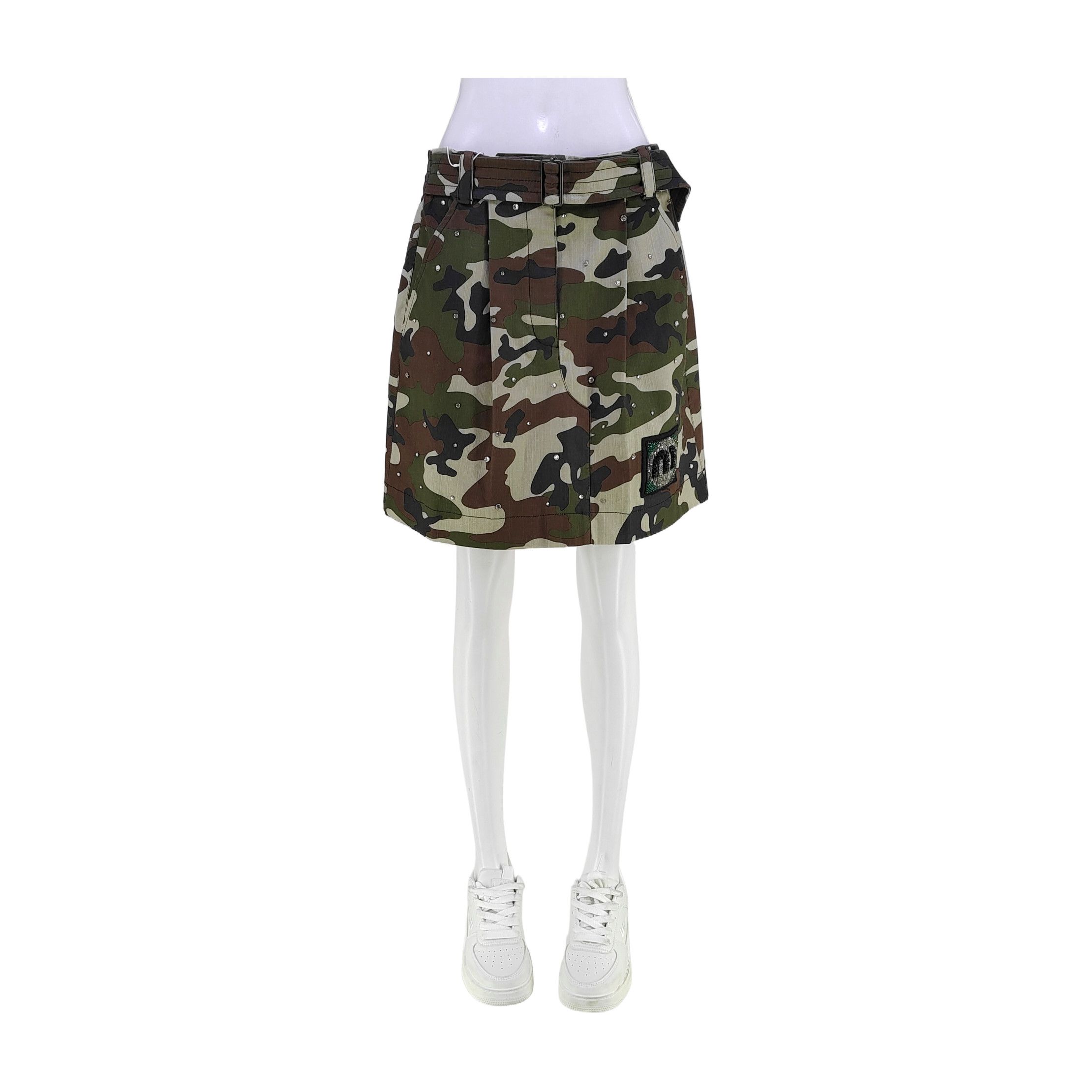 Miu Miu Miu Miu Camouflage Crystal Embellished Mini Skirt XS Size 24" / US 00 / IT 34 - 1 Thumbnail