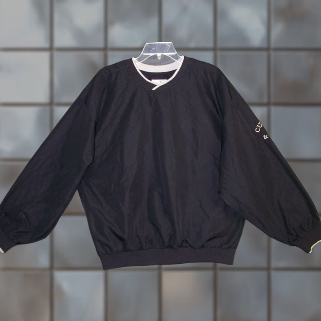 VINTAGE Cutter & Buck Jacket Mens Adult Medium Black Golf Logo Embroider Hong Kong 100% Polyester All Seasons Activewear Modern 90s Style