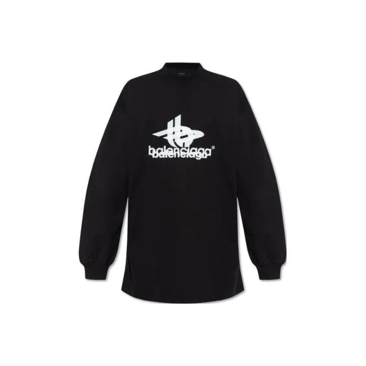 Balenciaga Balenciaga Black Graphic Long Sleeve T-Shirt Size US M / EU 48-50 / 2 - 1 Thumbnail