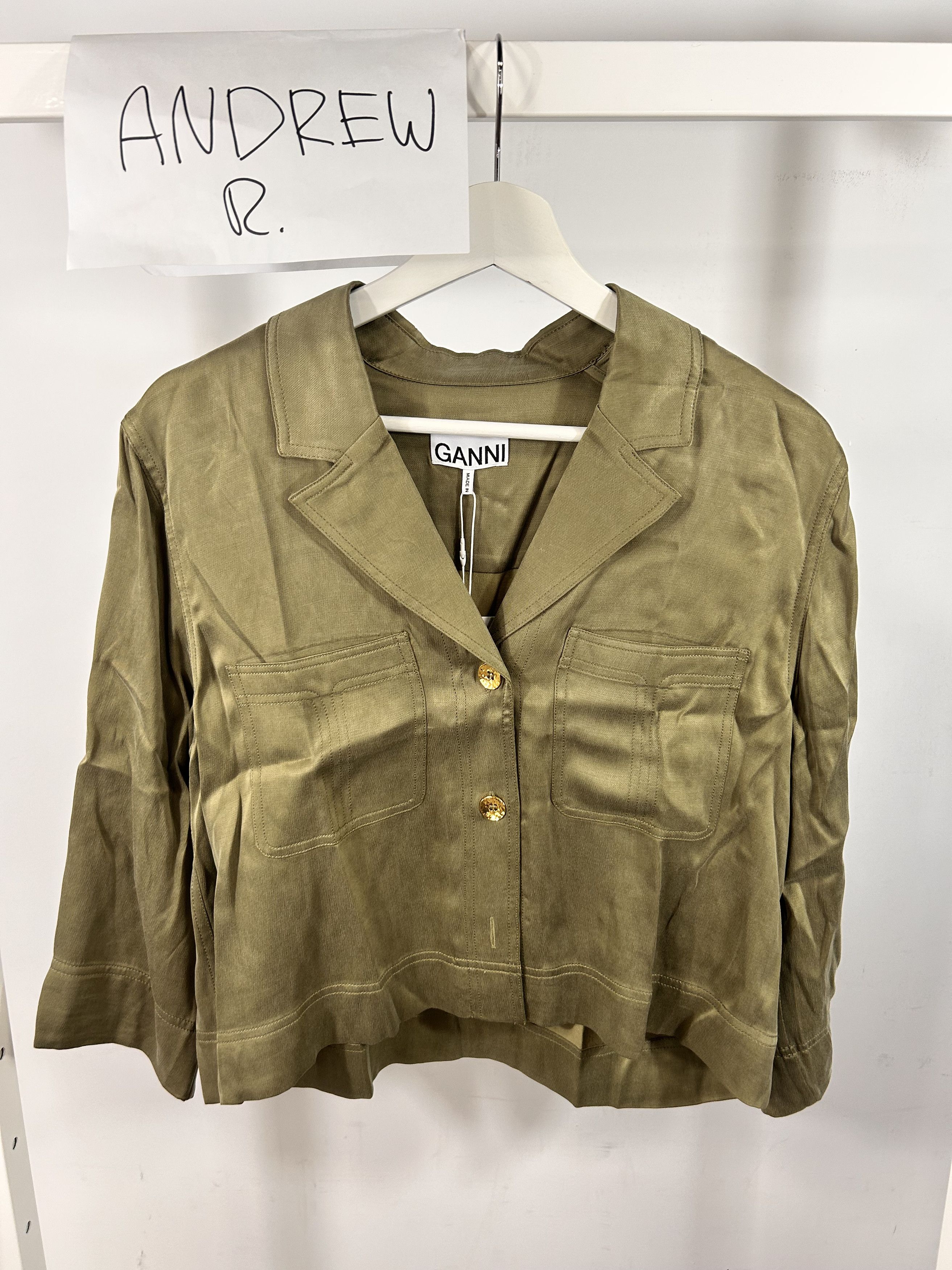 Ganni Ganni Washed Satin Crop Top Size XS / US 0-2 / IT 36-38 - 1 Thumbnail