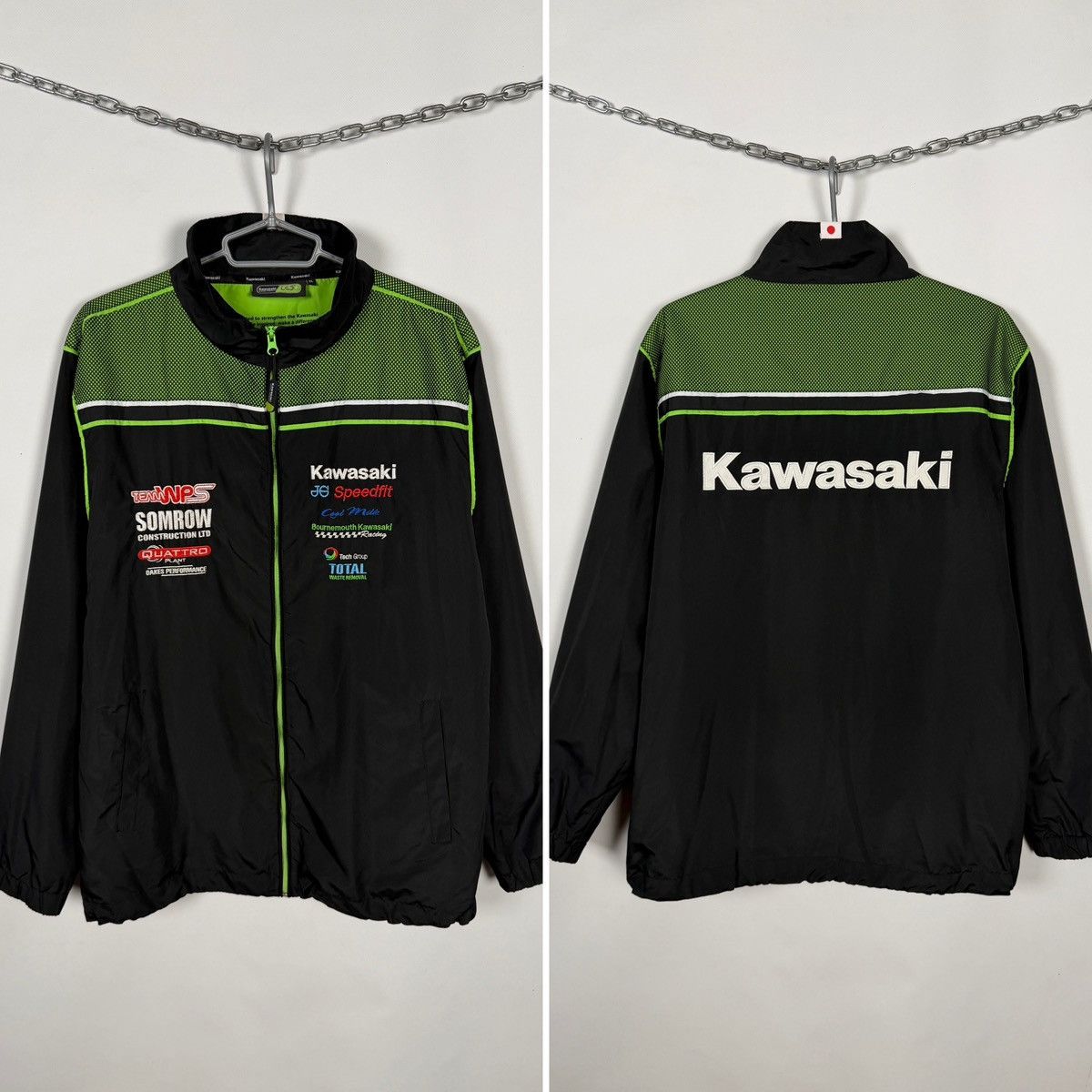 Other 90s Kawasaki Racing Team Nylon Zipper Big Logo Jacket | Grailed