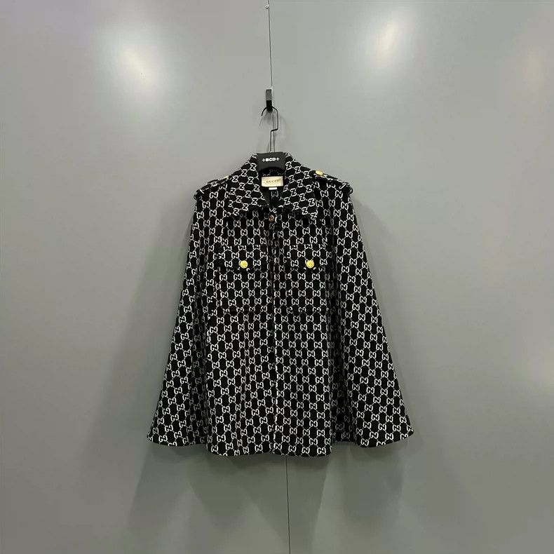 Gucci Gucci GG letter jacquard cloak cloak jacket 2505-Nextarrow Size L / US 10 / IT 46 - 1 Thumbnail