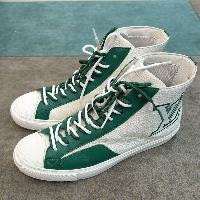 Louis Vuitton Louis Vuitton Tattoo Casual Sneakers in White and Green 0079 Size US 10.5 / EU 43-44 - 1 Thumbnail