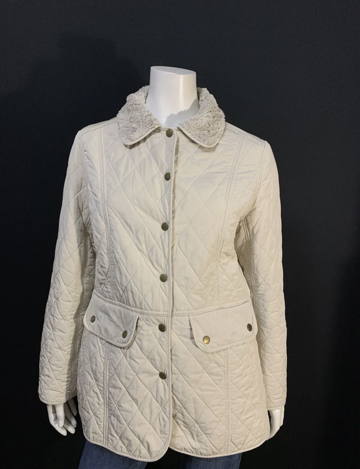 BARBOUR BERKELEY QUILT JACKET LQU0261ST51 FUR LINED UK14