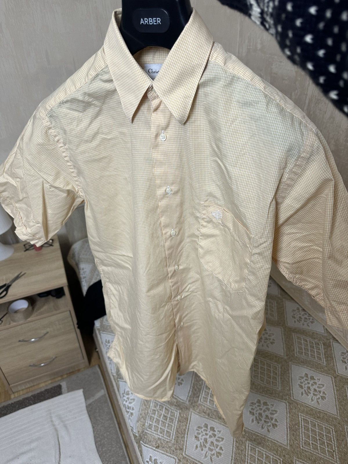 Christian Dior Monsieur 🔥 Christian Dior Cotton Short Sleeve Button Up Shirt 15 39 Size US L / EU 52-54 / 3 - 5 Thumbnail