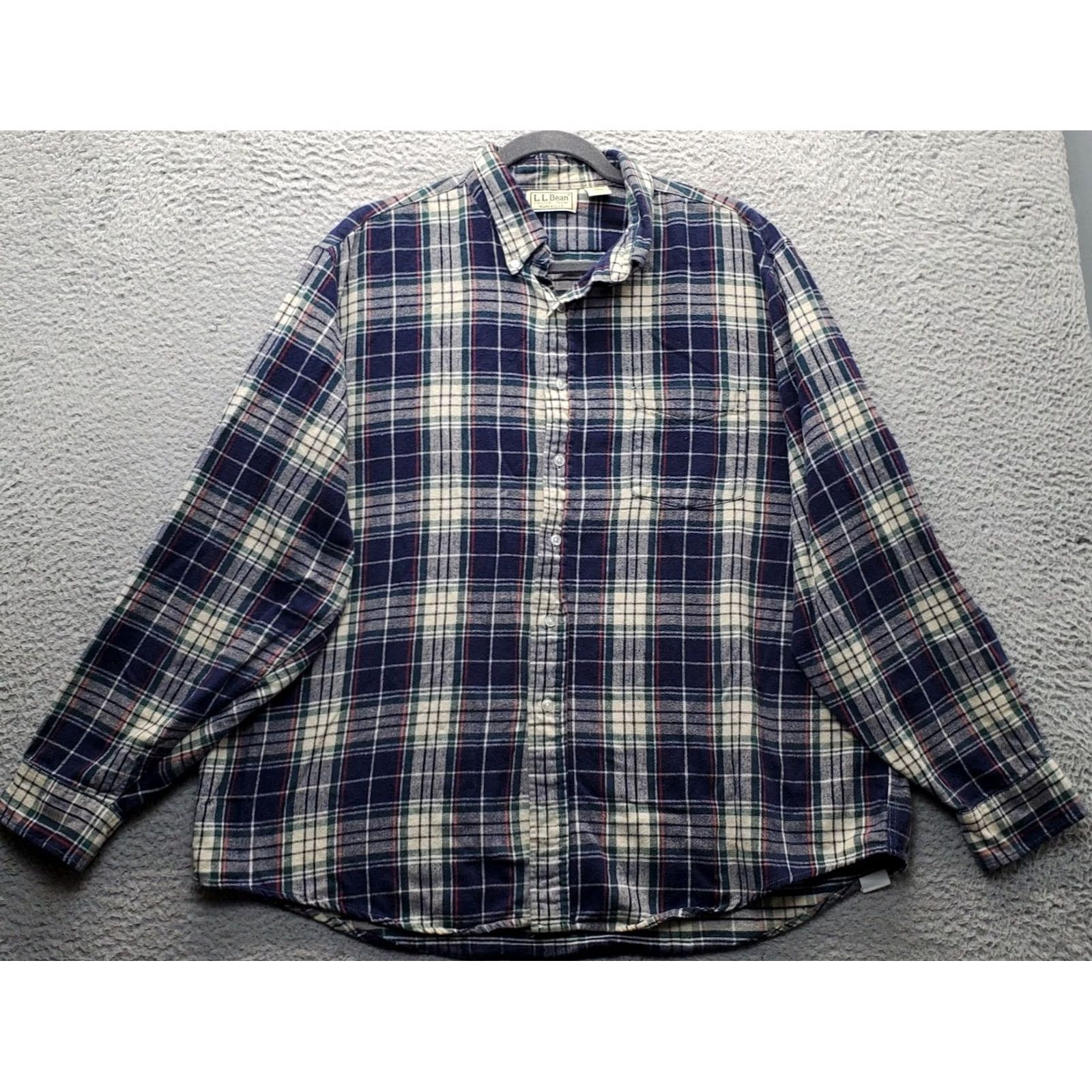 Vintage L.L. Bean Flannel Shirt Mens XL Multi Plaid Classic Midweight Pocket Button-Down Size US XL / EU 56 / 4 - 2 Thumbnail
