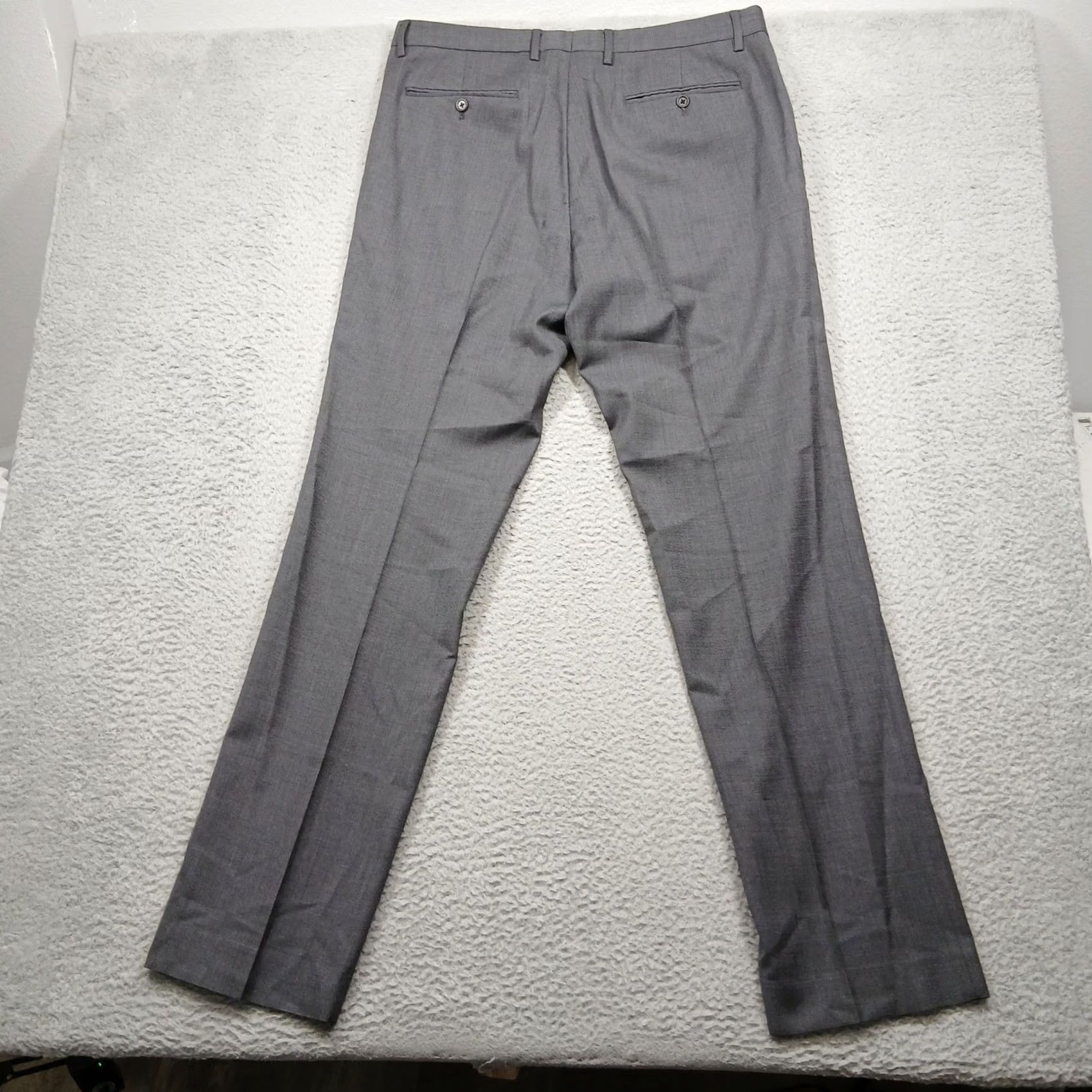 Banana Republic Banana Republic Dress Pants Men 36x36 Wool Gray Modern Slim Fit Flat Front Workwear, Business Mens Pants Size US 36 / EU 52 - 3 Thumbnail