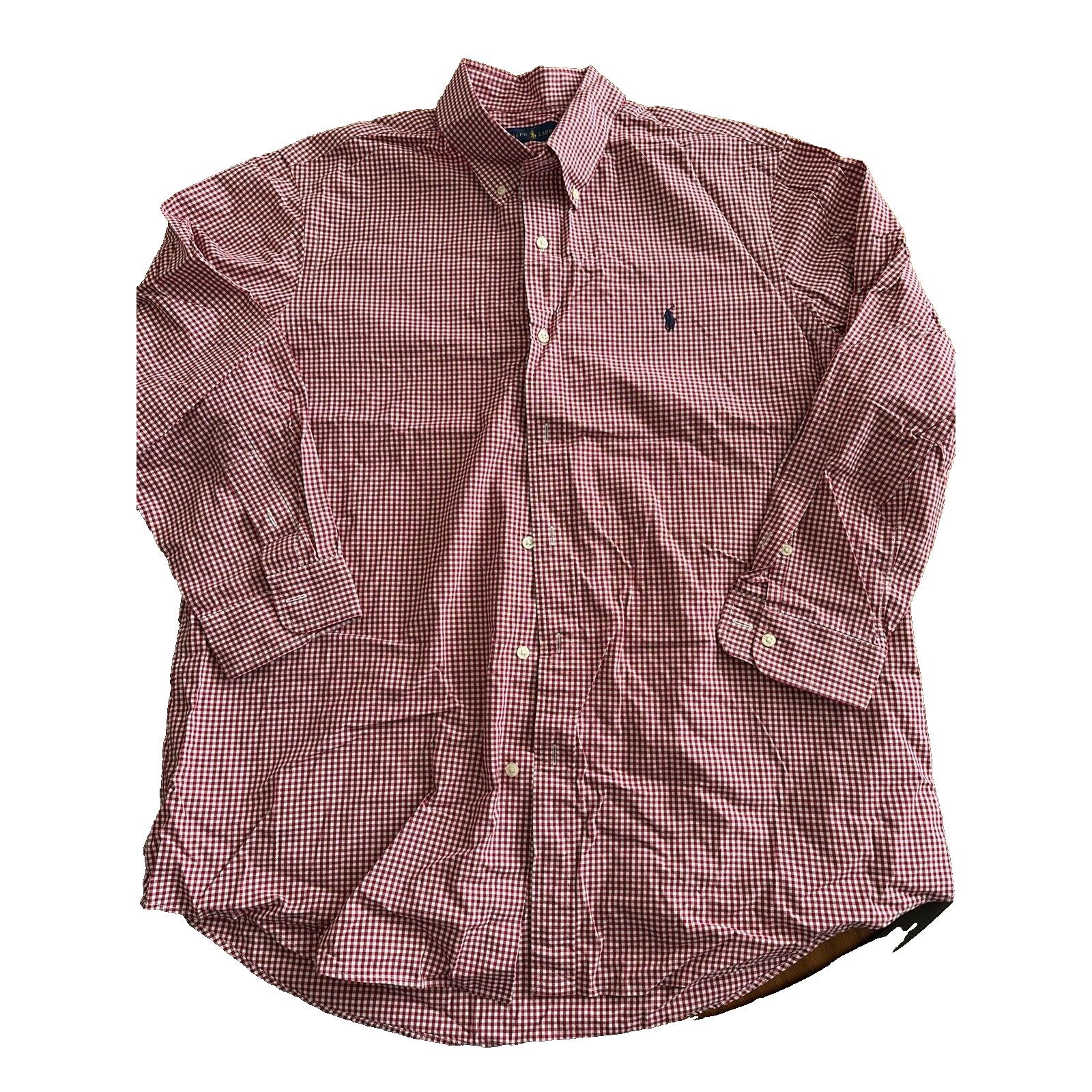 Ralph Lauren Ralph Lauren VINTAGE, Button Up XL Red/White Check Navy Pony Size US XL / EU 56 / 4 - 1 Thumbnail