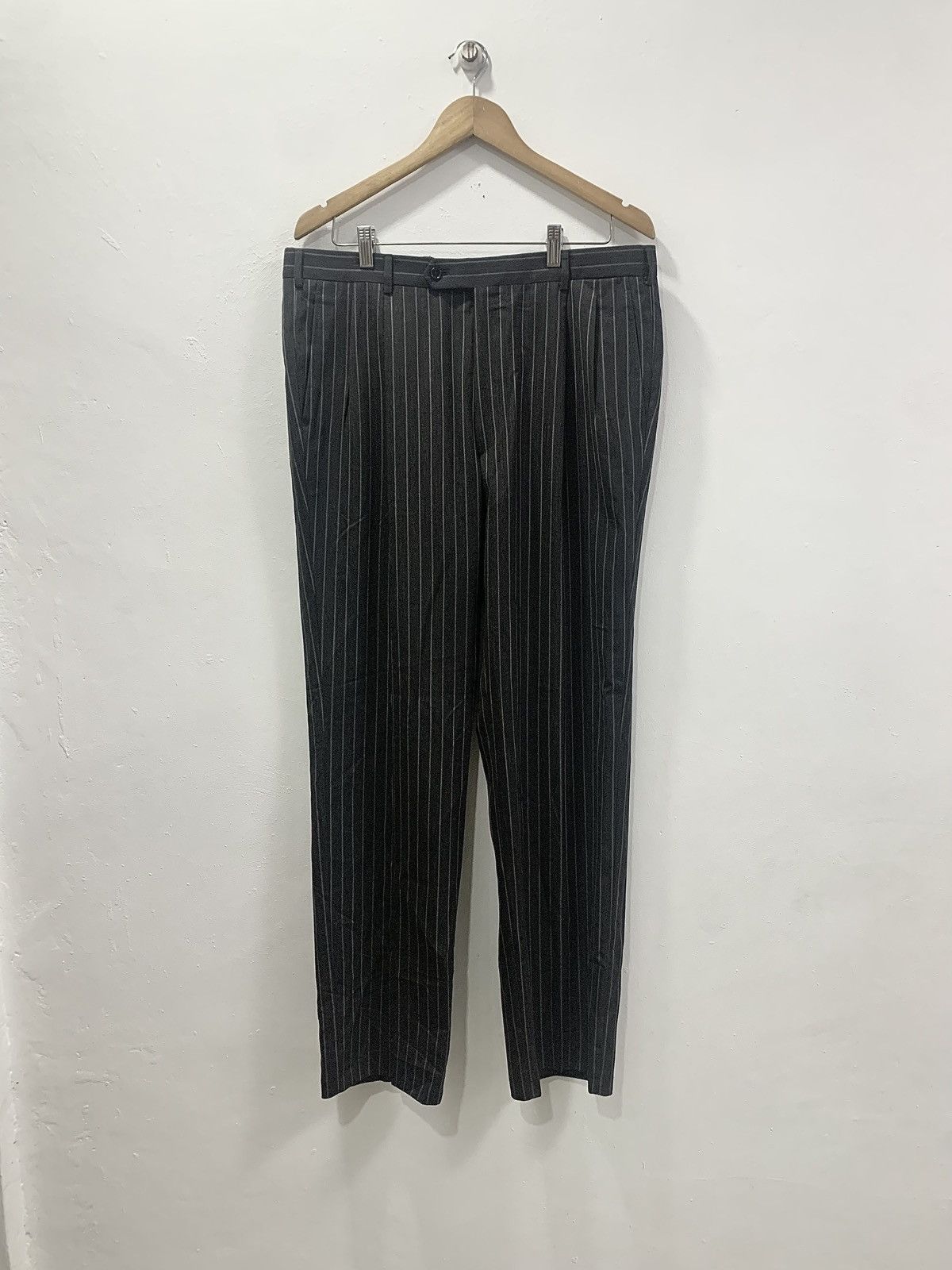 Hermes HERMES SUPER 100 S - WOOL CASUAL STRIPED PANTS Size US 36 / EU 52 - 1 Thumbnail