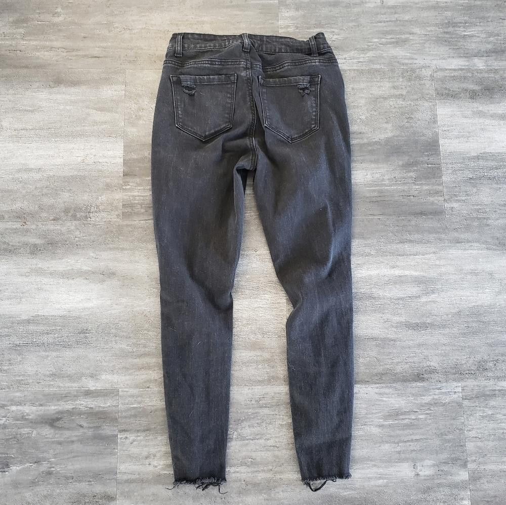 Designer Black Denim Distressed Enjean Boyfriend Jean Size 30" / US 8 / IT 44 - 2 Thumbnail