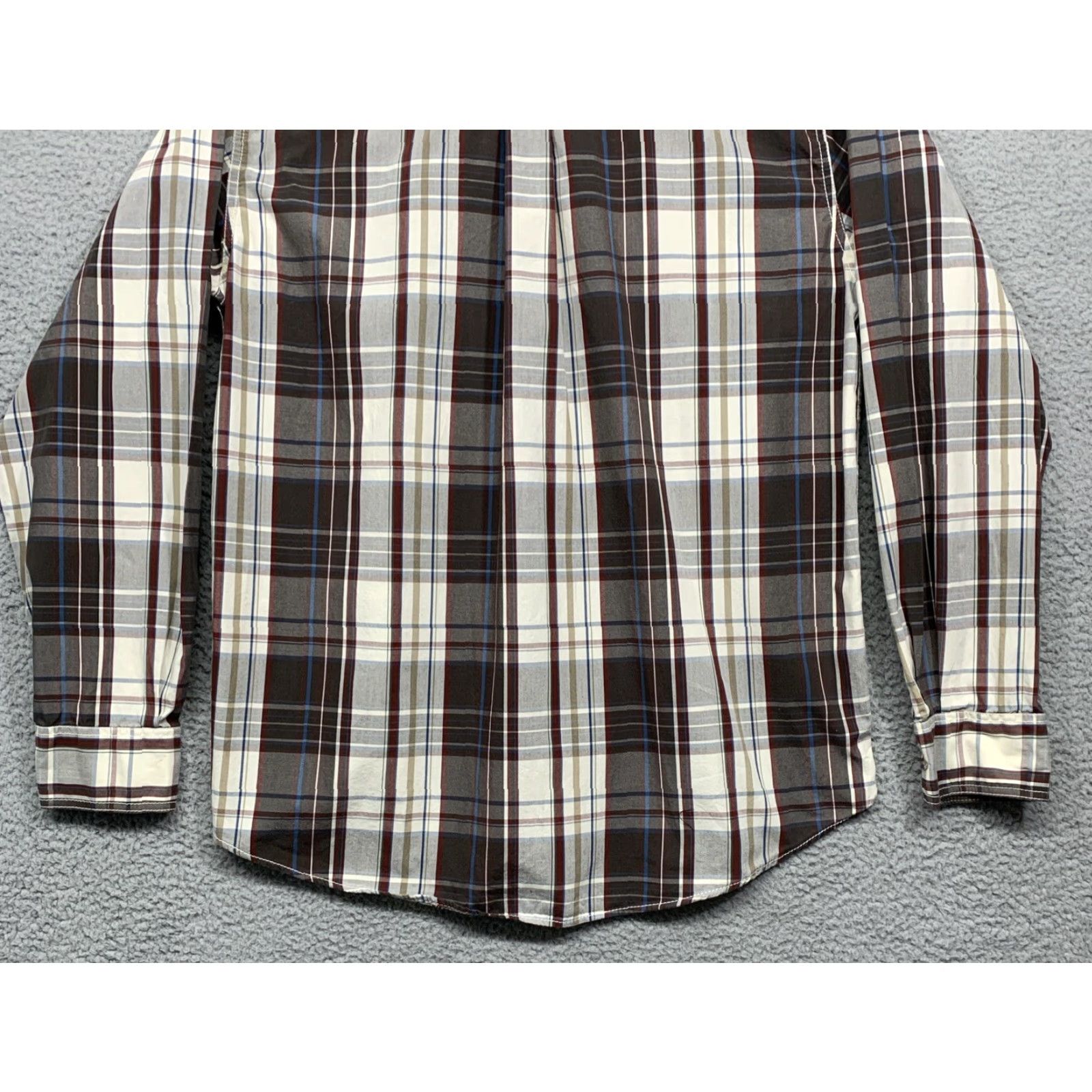 Vintage RUFF HEWN Men’s Long Sleeve Shirt Button-Up Brown/Cream Plaid Size L Size US L / EU 52-54 / 3 - 6 Thumbnail
