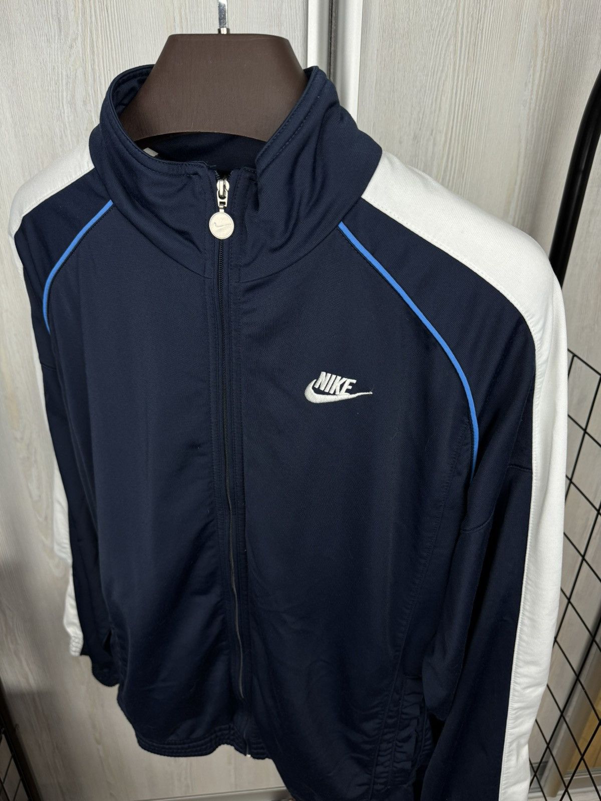 Nike Nike vintage y2k big logo navy blue track top jacket Size US L / EU 52-54 / 3 - 8 Thumbnail