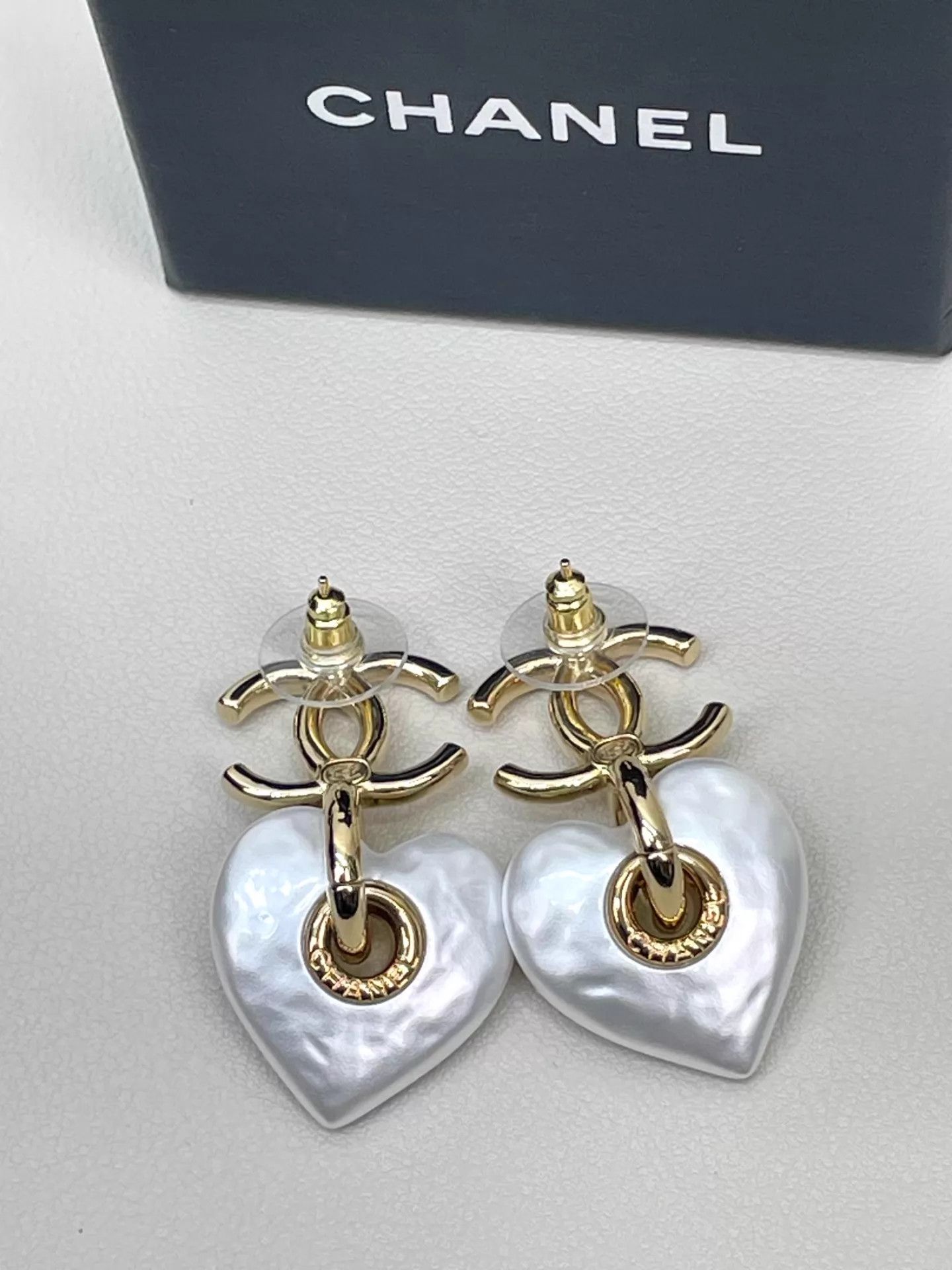 Chanel Chanel 24P Heart CC Stud Earrings 98 New Authentic Size ONE SIZE - 4 Thumbnail