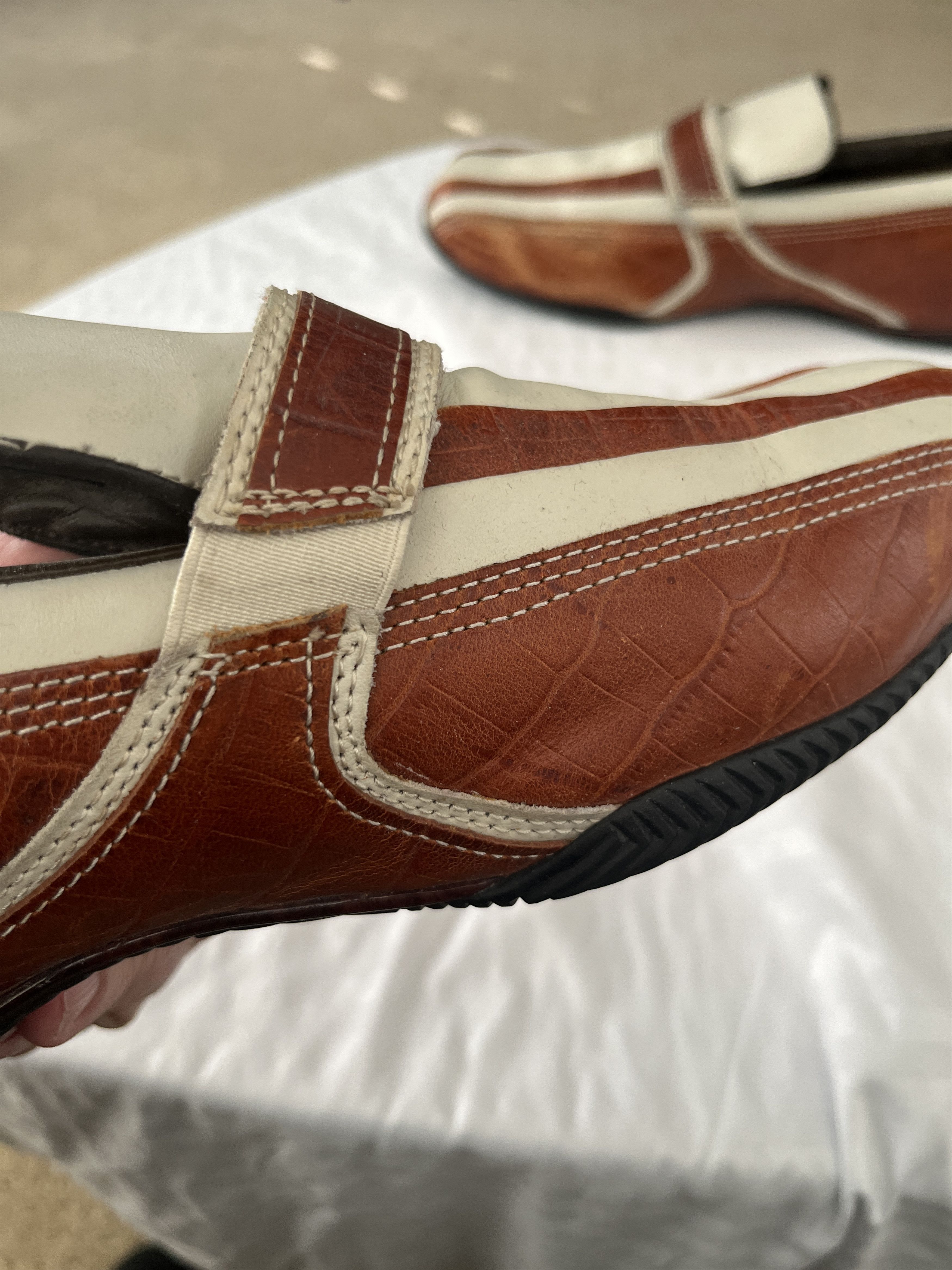 Vintage Vintage 310 Motoring Bastide Cognac Croc Loafers Men’s 12 Size US 12 / EU 45 - 6 Thumbnail