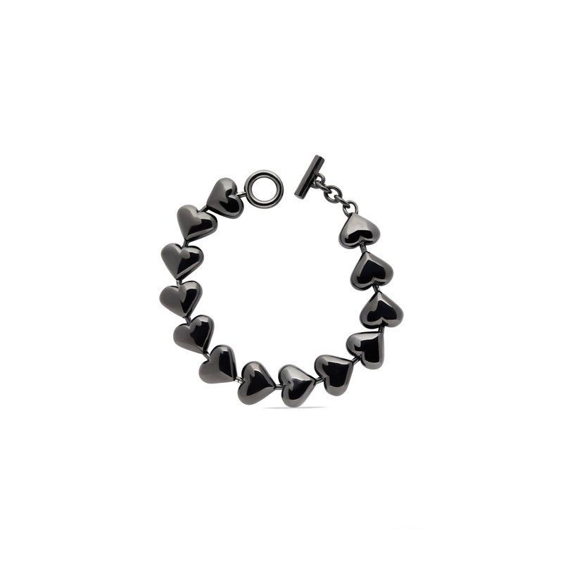 Balenciaga o1mt1gz1224 Size: S / Heart Bracelet in Metallic Black Size ONE SIZE - 2 Thumbnail