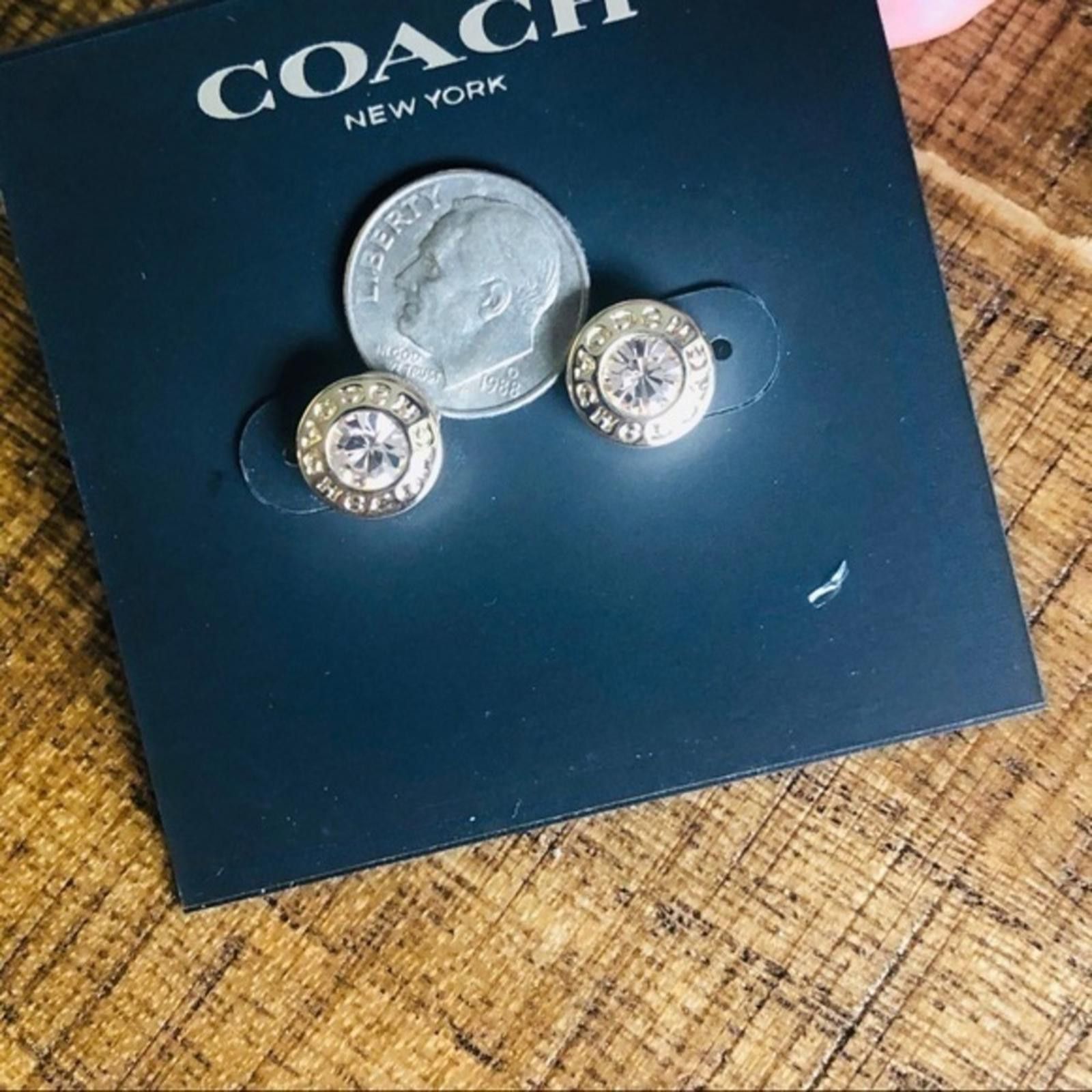 Coach Coach Gold Stud Earrings NWT Size ONE SIZE - 5 Thumbnail