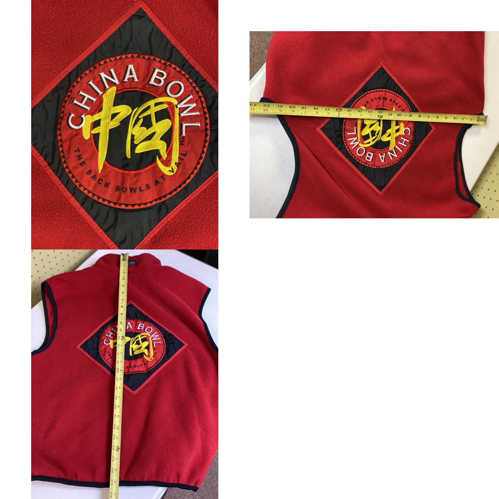 Vintage VINTAGE Vail China Bowl Red Ski Fleece Mens Small by Sierra Sport S Embroidered Vest Fleece Jacket Men Red Logo Zipper Size US S / EU 44-46 / 1 - 8 Thumbnail