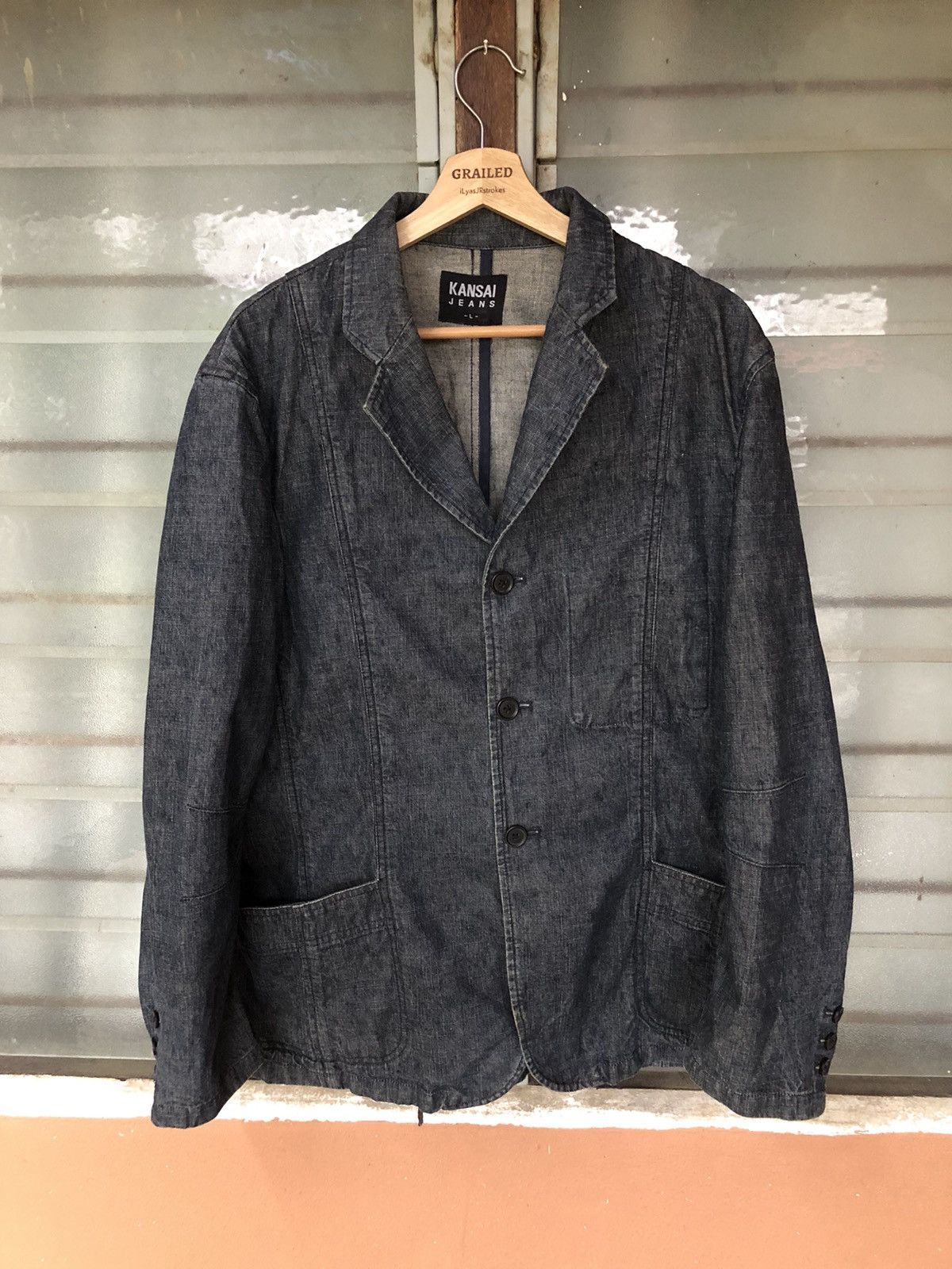 Kansai Yamamoto Vintage Kansai Jeans Denim Jacket Size US L / EU 52-54 / 3 - 1 Thumbnail