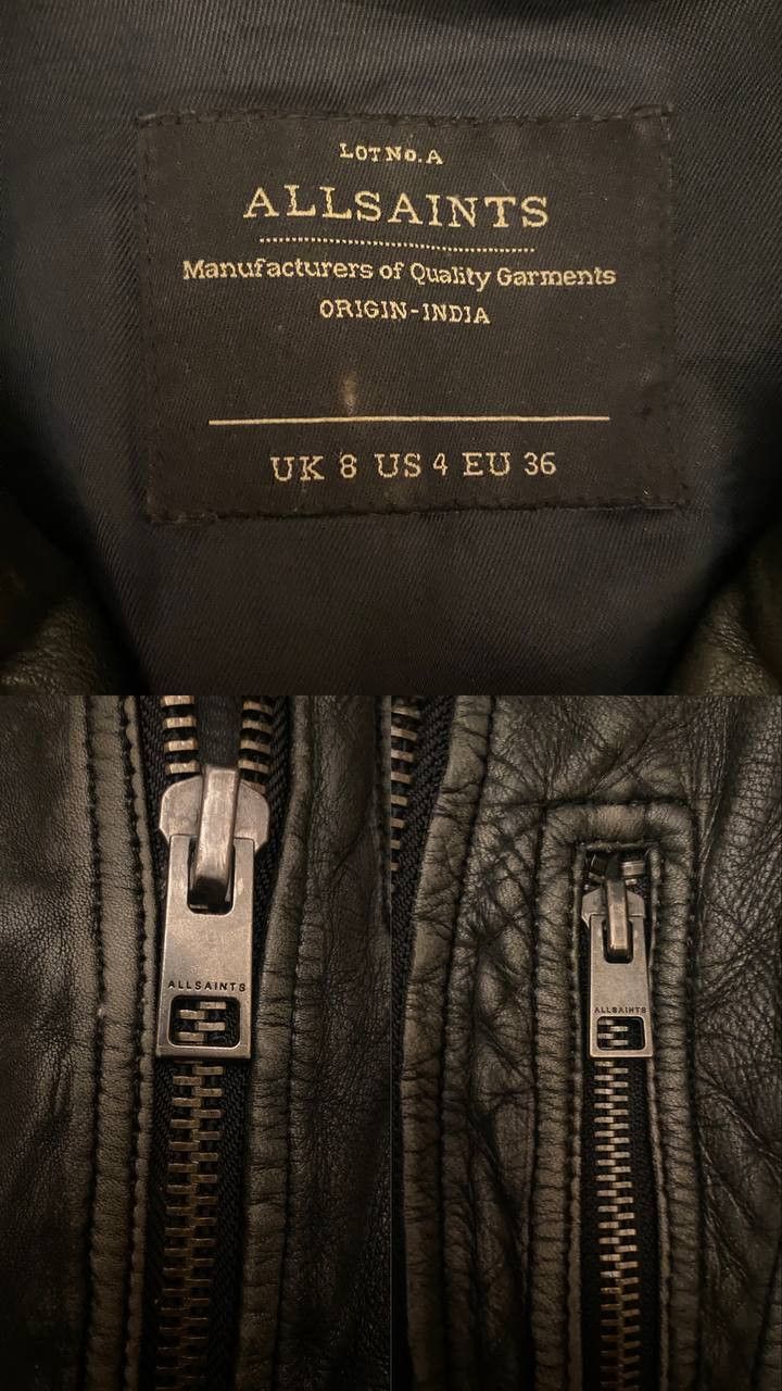 Allsaints Cargo Distressed Leather Biker Jacket Size S / US 4 / IT 40 - 12 Thumbnail