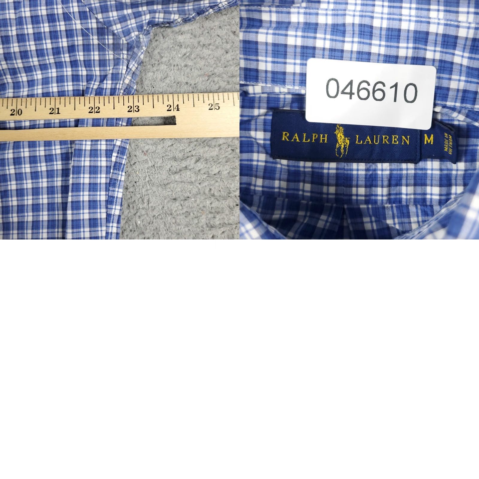 Ralph Lauren VINTAGE Ralph Lauren Shirt Mens Medium Blue Plaid Button-Up Long Sleeve Collared Cotton Casual Formal Golf Size US M / EU 48-50 / 2 - 8 Thumbnail