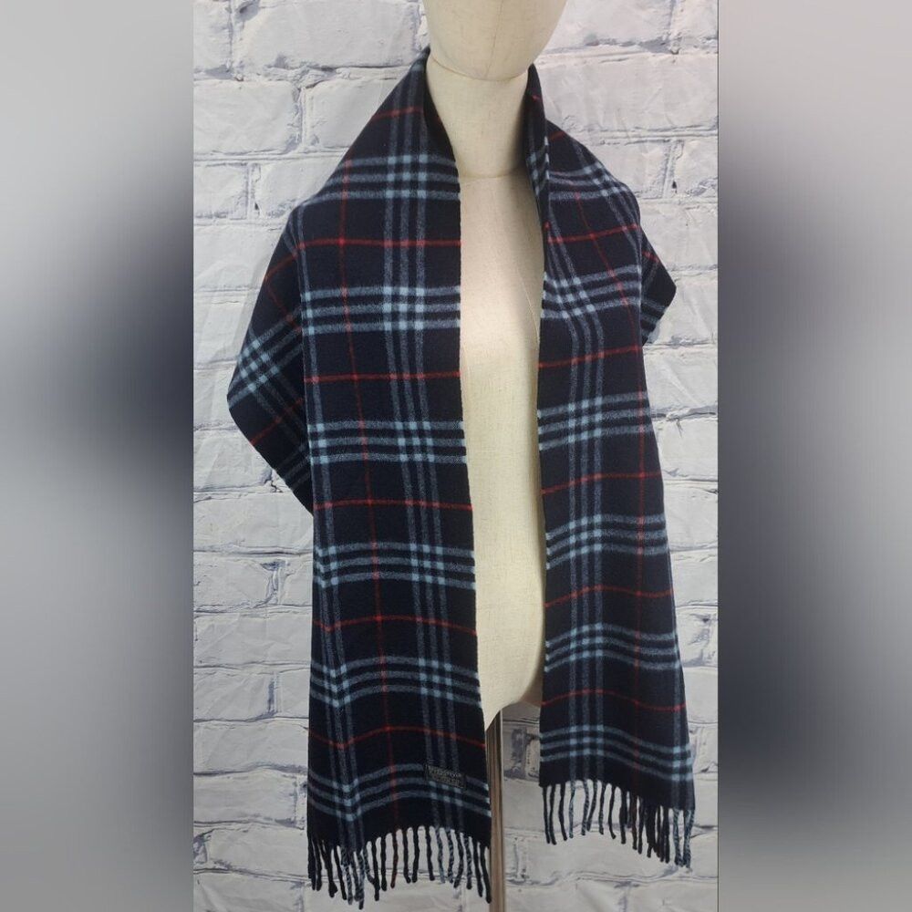 Burberry Burberry Men's Scarf Navy Nova Check Vintage Y2K 90s Lambsw Size ONE SIZE - 9 Thumbnail