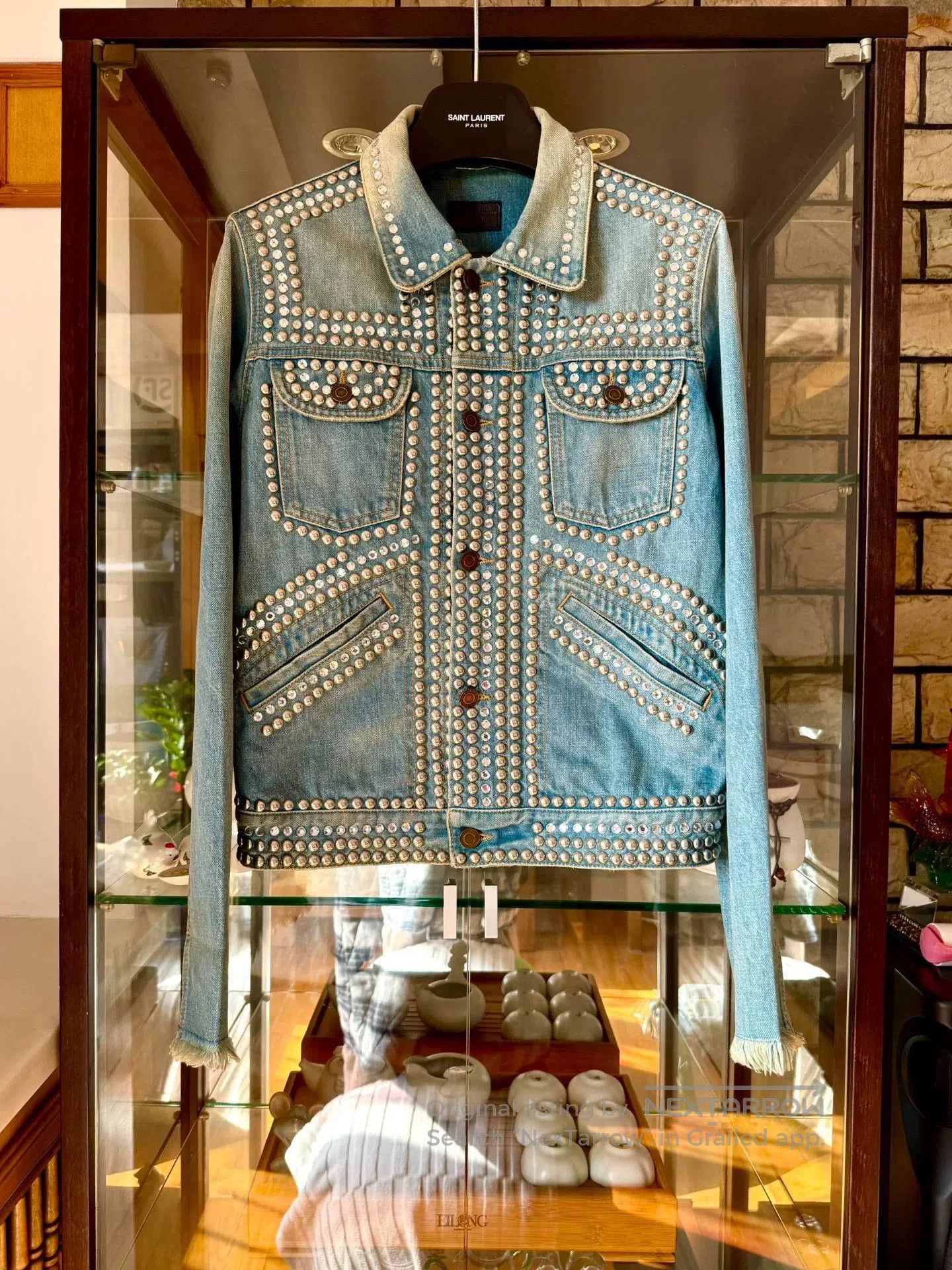 Saint Laurent Paris saint laurent light blue studded denim jacket. Size US XS / EU 42 / 0 - 1 Thumbnail