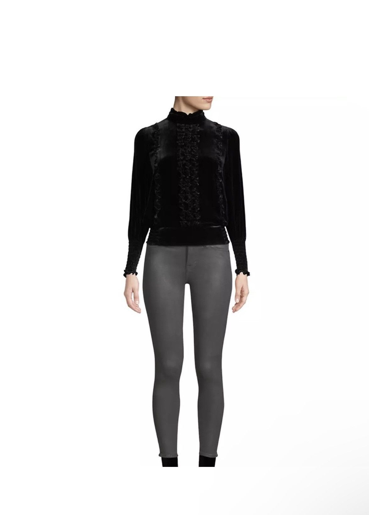 Frame Frame Ruffled Velvet Turtleneck Top Size XS Size XS / US 0-2 / IT 36-38 - 12 Thumbnail