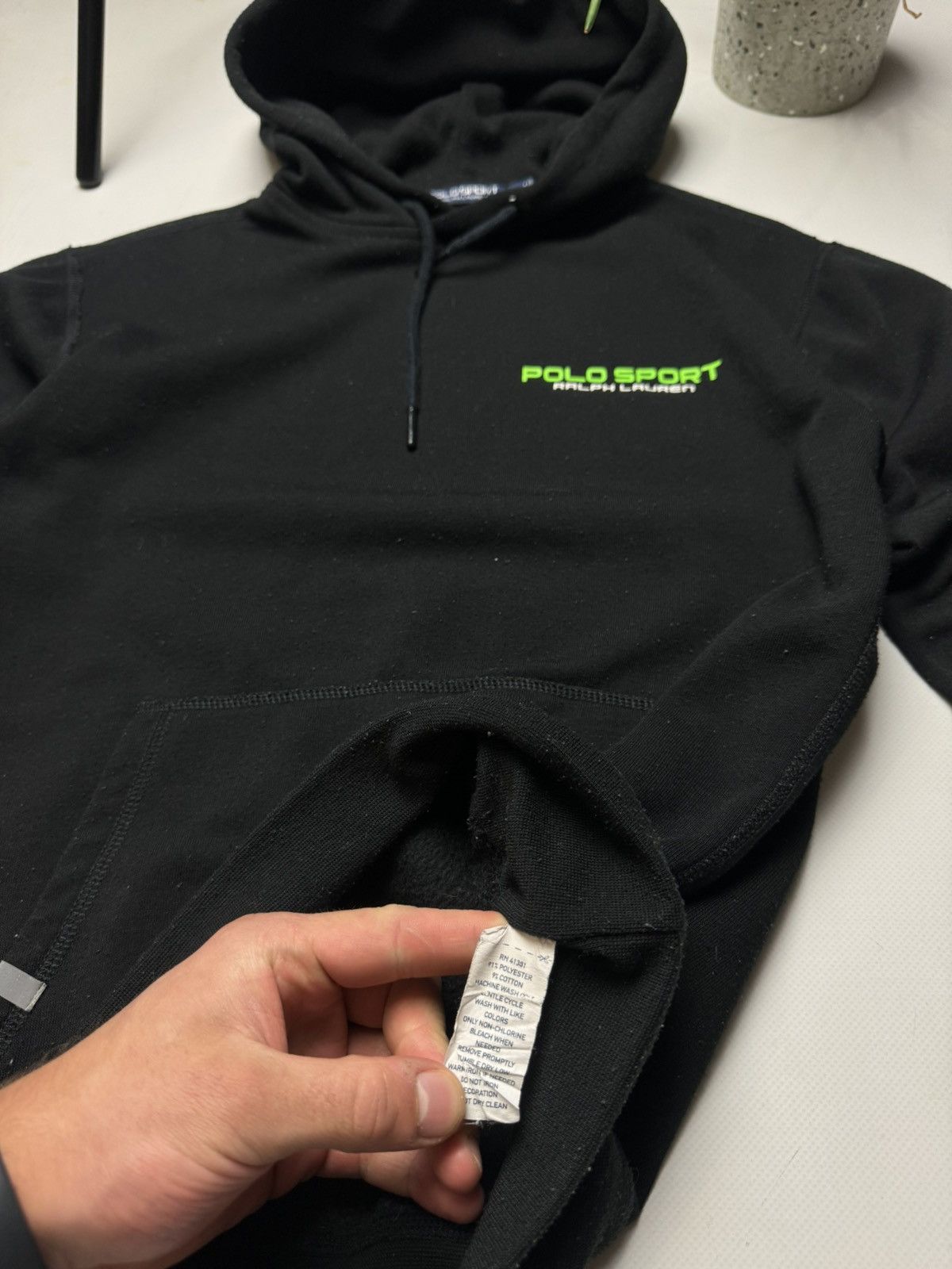 Polo Ralph Lauren × Vintage Rare vintage Polo Ralph Lauren Sport hoodie black y2k Size US S / EU 44-46 / 1 - 6 Thumbnail