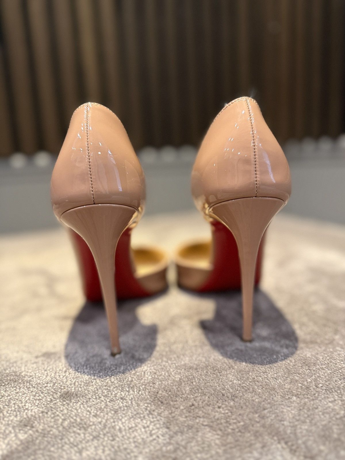 Christian Louboutin Christian Louboutin Iriza 100mm patent nude pumps Size US 7 / IT 37 - 9 Thumbnail