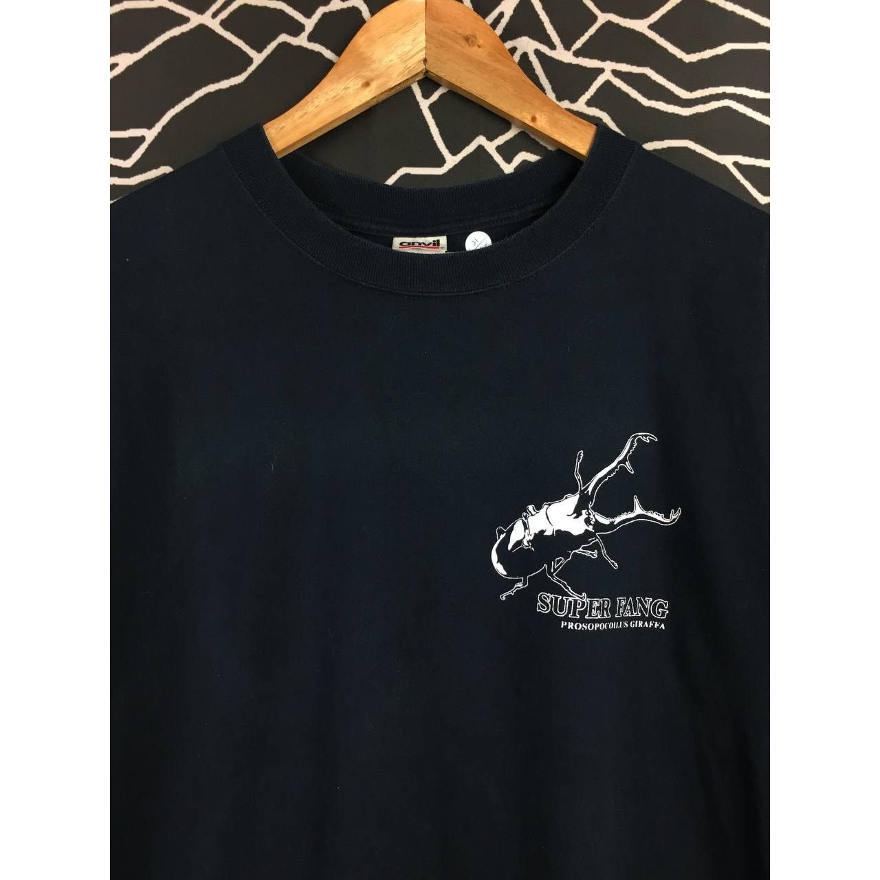 Anvil × Vintage Vtg Y2K Giraffe Stag Beetle Super Fang Nature Inspired Tee Size US M / EU 48-50 / 2 - 3 Thumbnail