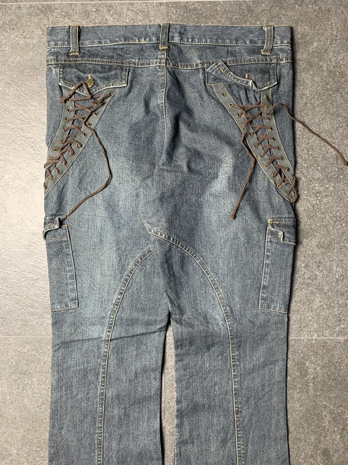 Japanese Brand 2000s In The Attic Homme Japan Lace Up Flared Jeans Size US 32 / EU 48 - 2 Thumbnail