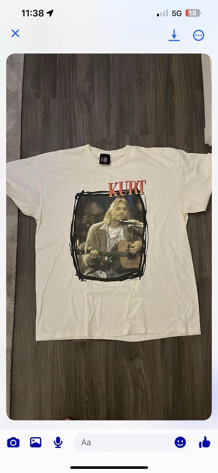 Band Tees Kurt Cobain MTV Unplugged Nirvana End of Music Size US XL / EU 56 / 4 - 1 Thumbnail