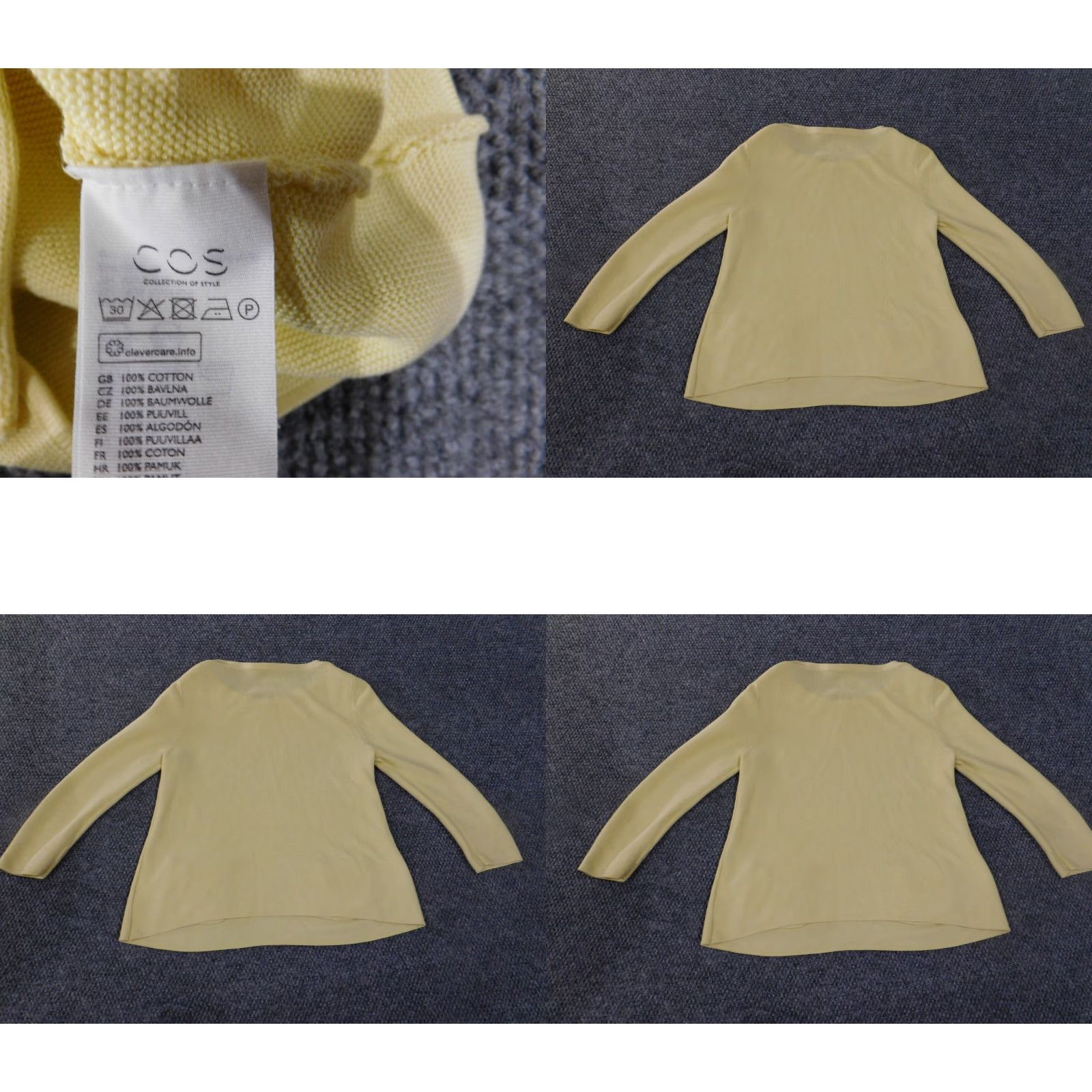 Cos COS Sweater Women XS Yellow Pullover Knit Pockets Stretch Cotton Raglan Sleeve Round Neck Casual Modern -Mens? Size XS / US 0-2 / IT 36-38 - 8 Thumbnail