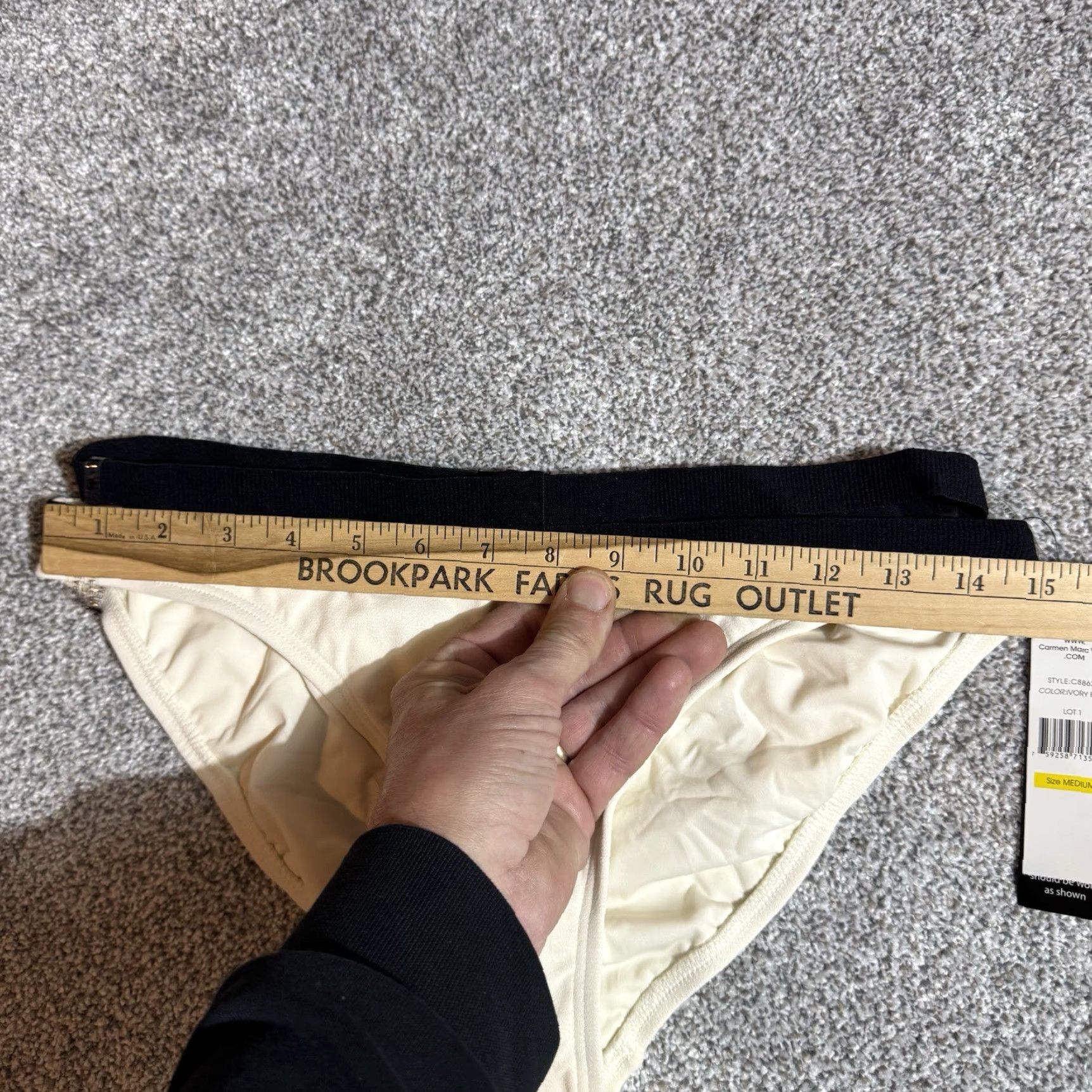 Vintage Carmen Marc Valvo Bikini Bottom M Women Ivory Designer Luxury Resort Minimalist Size 32" / US 10 / IT 46 - 4 Thumbnail