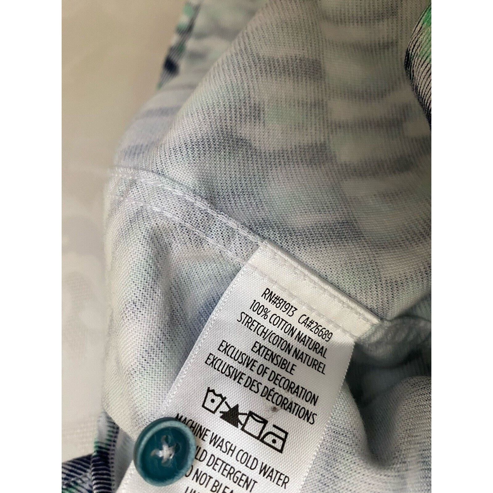 Robert Graham Robert Graham Shirt Button Down Short Sleeve Green Blue 2XL Size US XXL / EU 58 / 5 - 5 Thumbnail