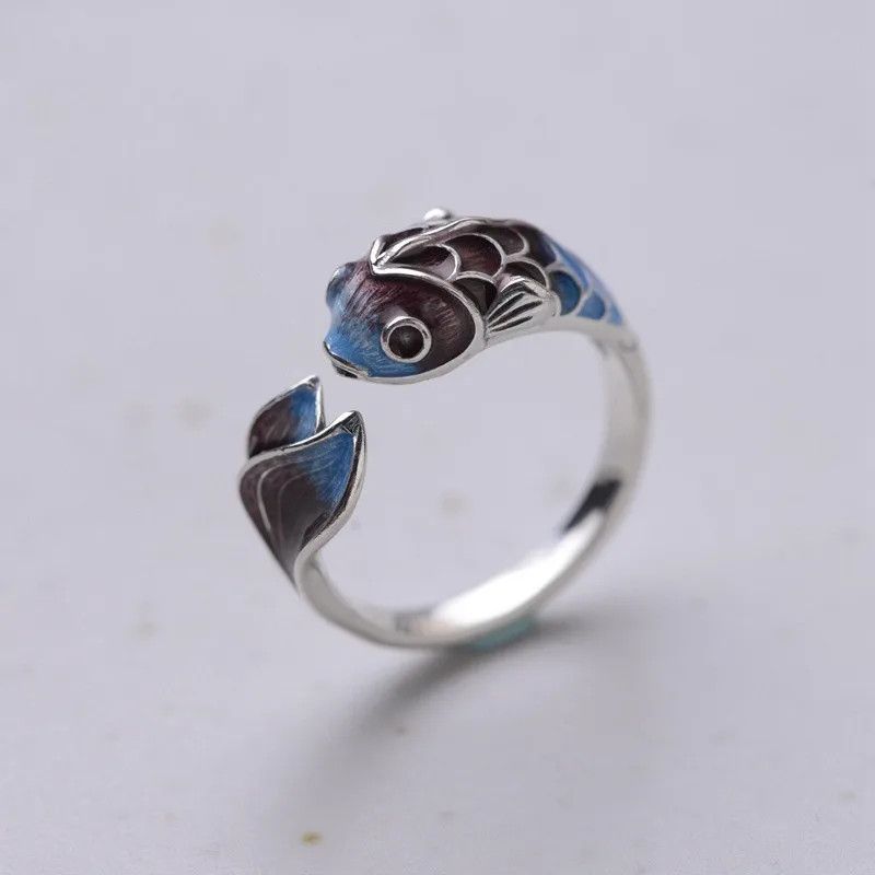 Other Vintage Lucky Koi Fish Cyprinoid Open Ring Size ONE SIZE - 1 Thumbnail
