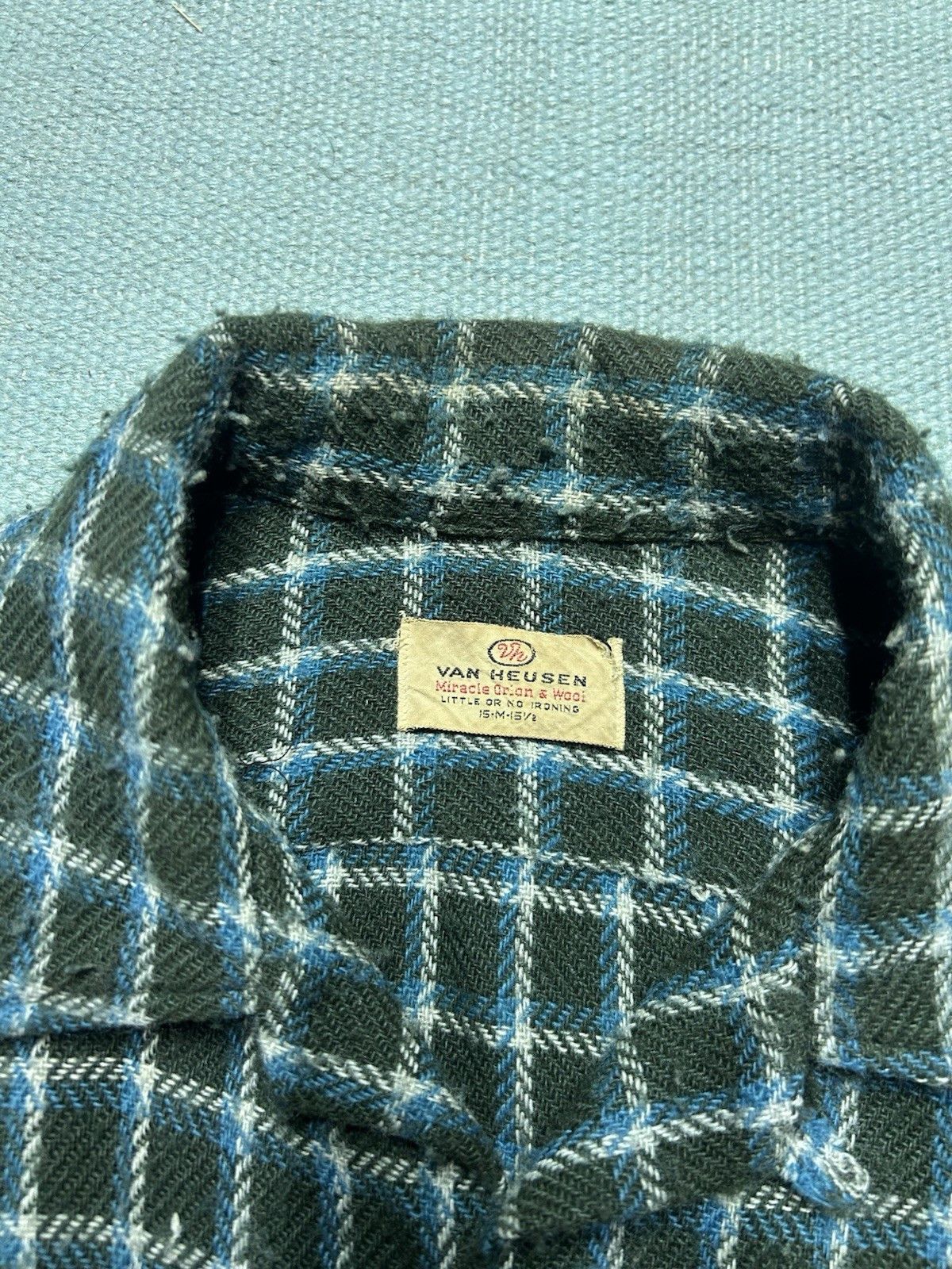 Vintage 1950s wool blend loop collar shirt distressed van heusen M Size US M / EU 48-50 / 2 - 6 Thumbnail