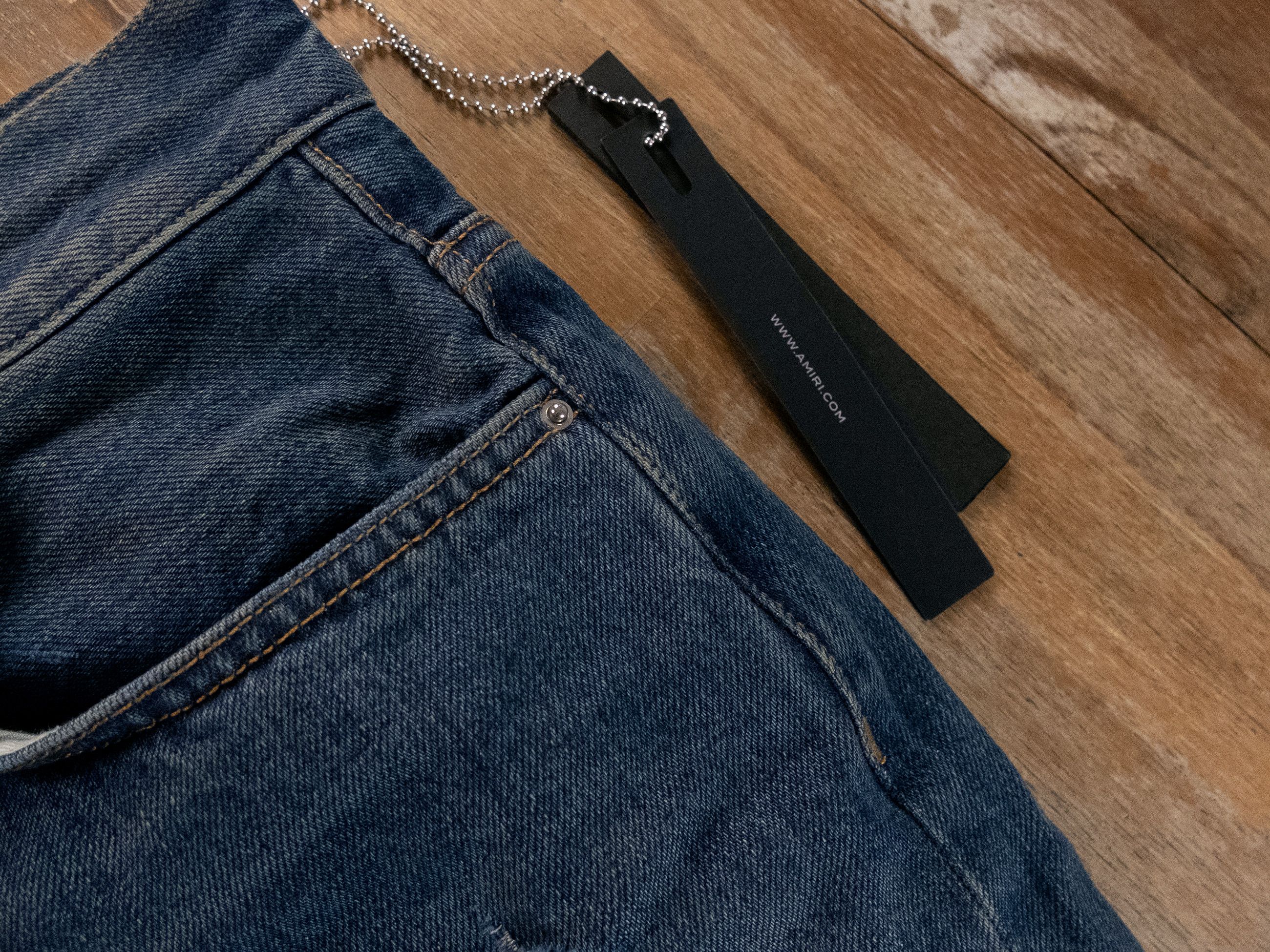 Amiri AMIRI dark blue released hem straight jeans Size 32 Size US 32 / EU 48 - 5 Thumbnail