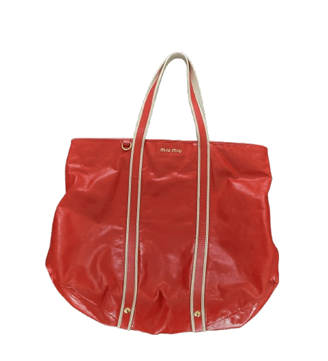 Miu Miu Red Calf Leather Tote Bag, Women's