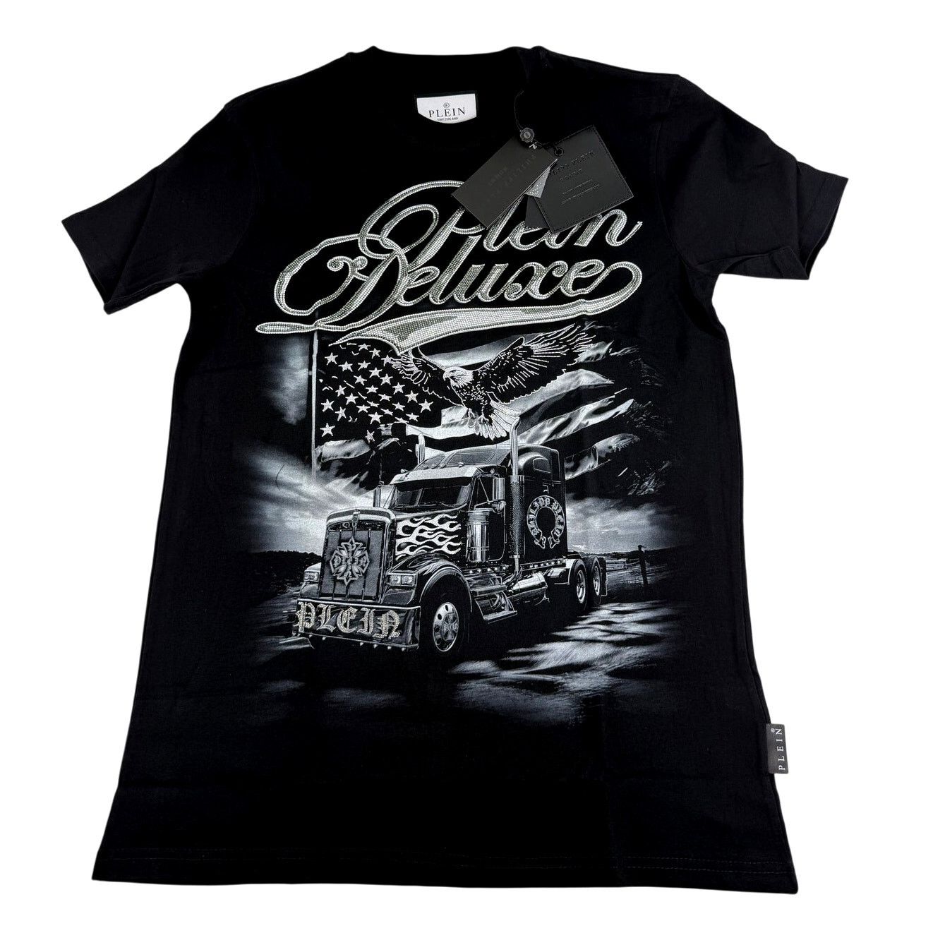 Philipp Plein Philipp Plein Black Plein Truck Stones Round Neck T-Shirt XL Size US XL / EU 56 / 4 - 6 Thumbnail