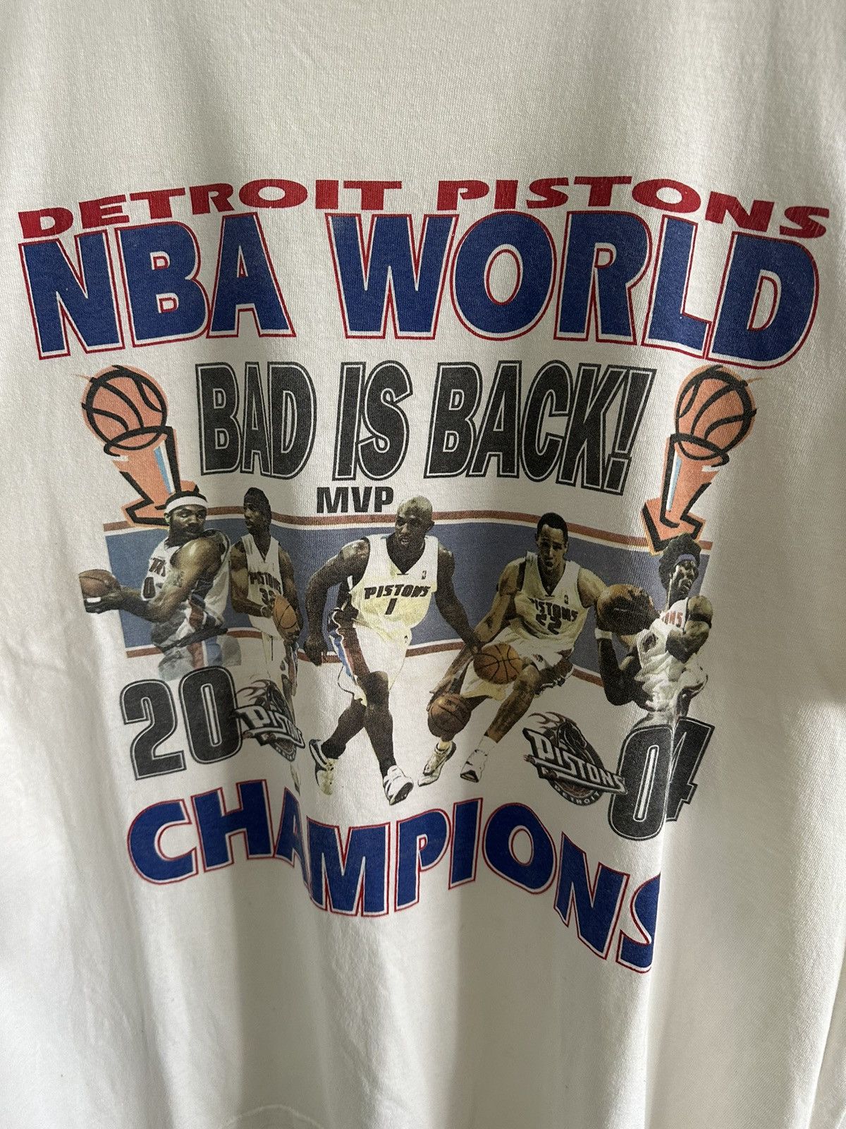 NBA × Rap Tees × Vintage Vintage Detroit Pistons NBA Champions 2004 Rap tees USA 3XL Size US XXL / EU 58 / 5 - 5 Thumbnail