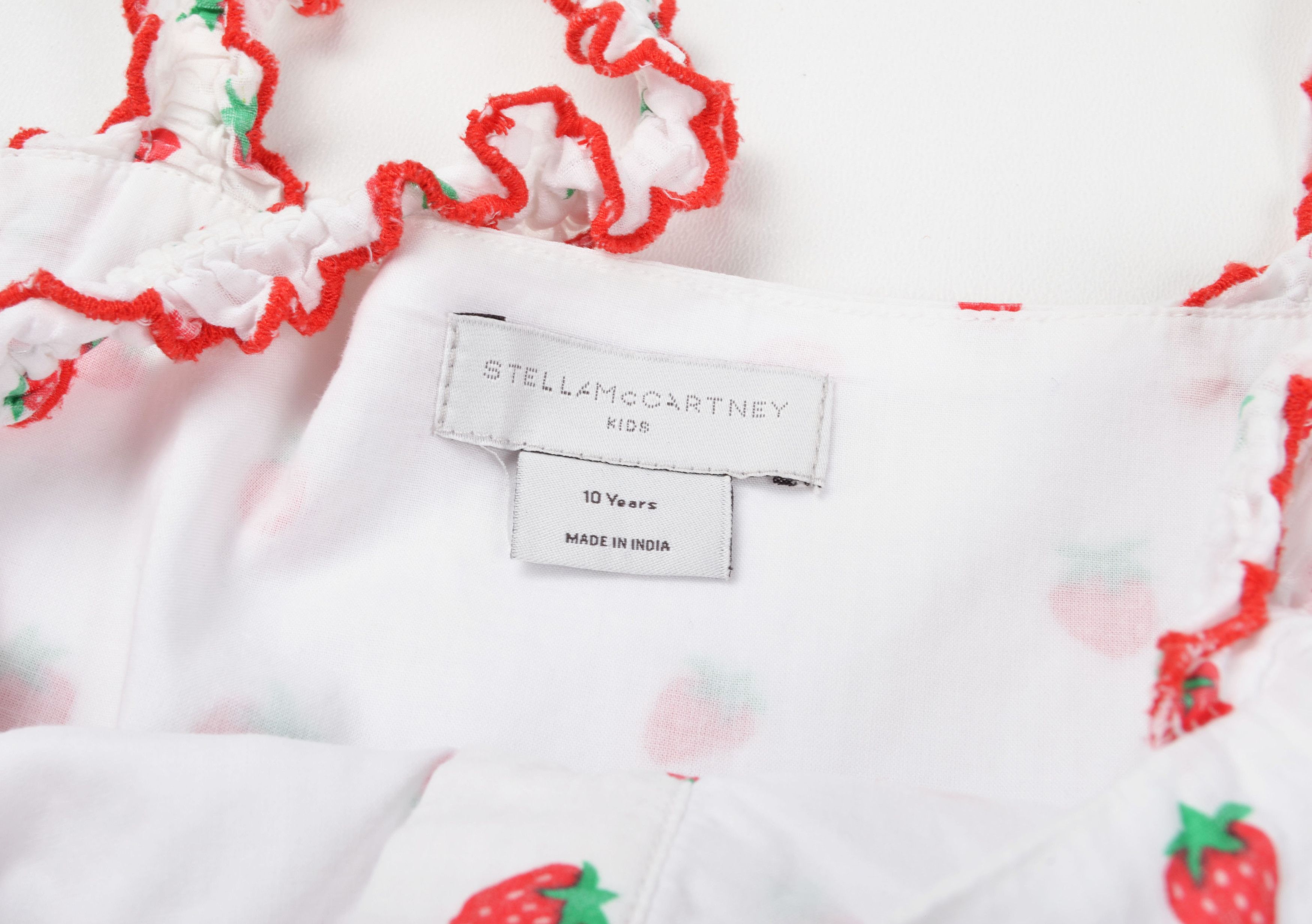 Stella McCartney Stella McCartney Kids White/ Strawberries Boho Dress Size XXS / US 00 / IT 34 - 5 Thumbnail